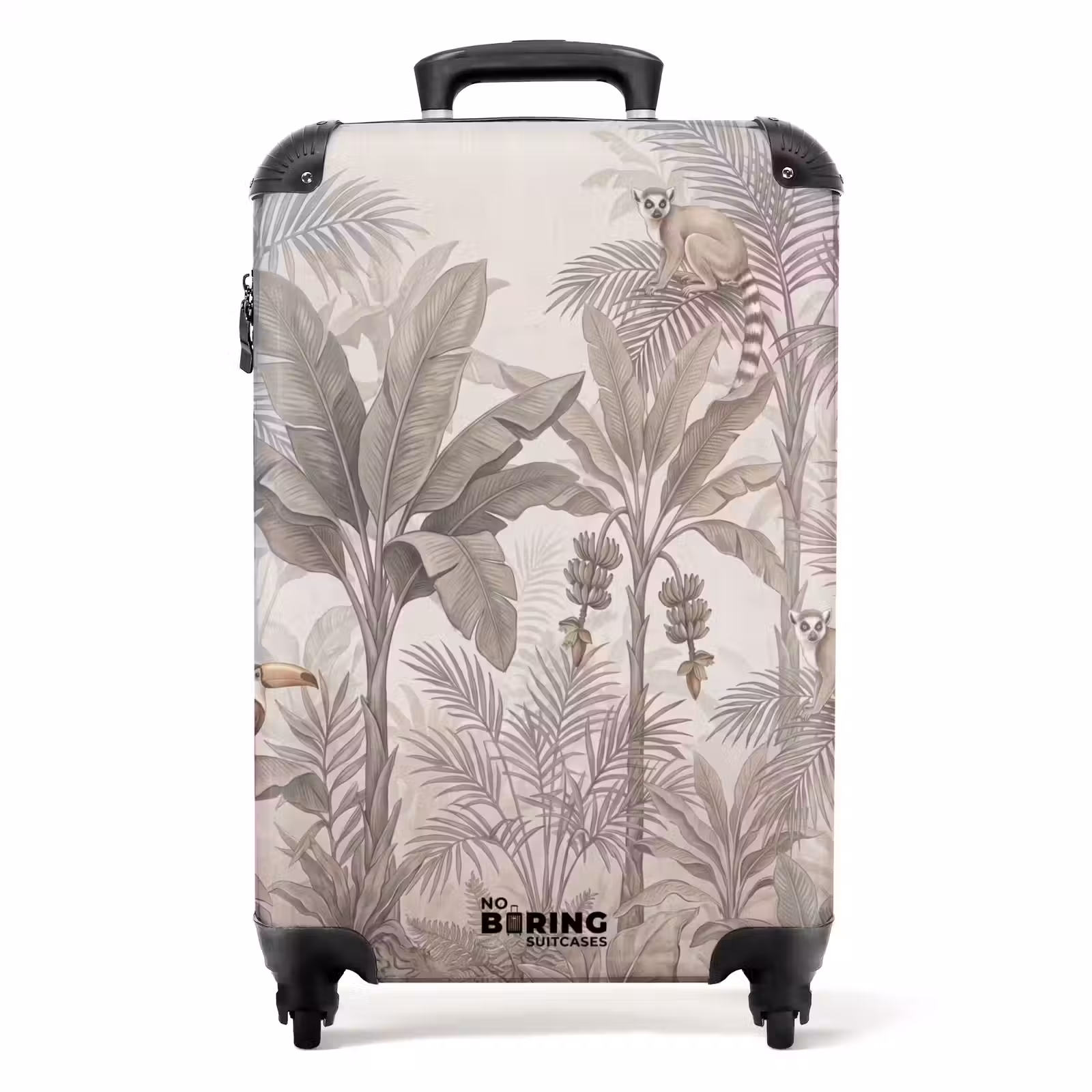 Koffer - Natuur - Jungle - Ringstaartmaki - Bruin - Natuur - Jungle - Ringstaartmaki - Bruin NBS - Handbagage koffer - Volwassenen Unisex middel