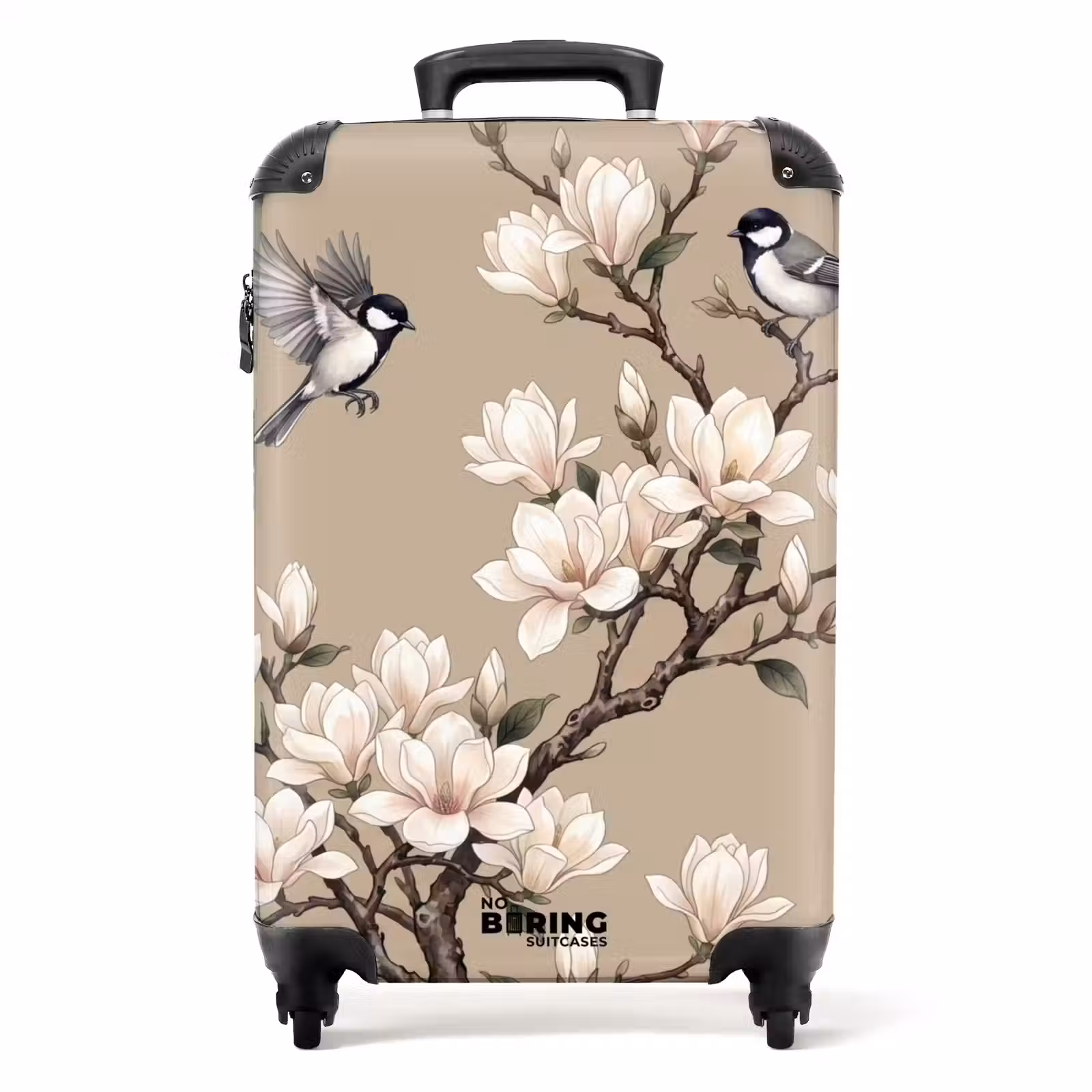 Koffer - Oosters - Vogels - Beige - Oosters - Vogels - Beige NBS - Handbagage koffer - Volwassenen Unisex middel