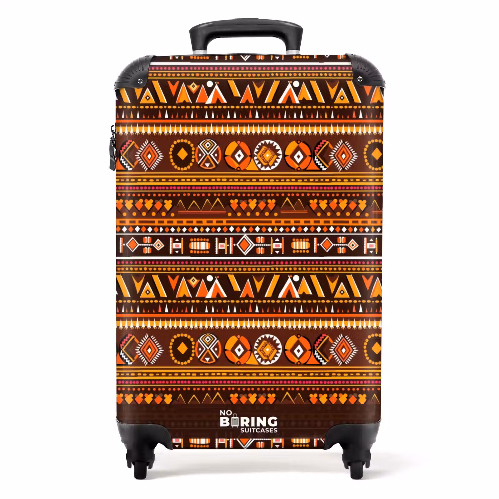 Koffer - Oranje - Etnisch - Tribaal - Geometrisch - Patroon - Oranje - Etnisch - Tribaal - Geometrisch - Patroon NBS - Handbagage koffer - Volwassenen Unisex middel