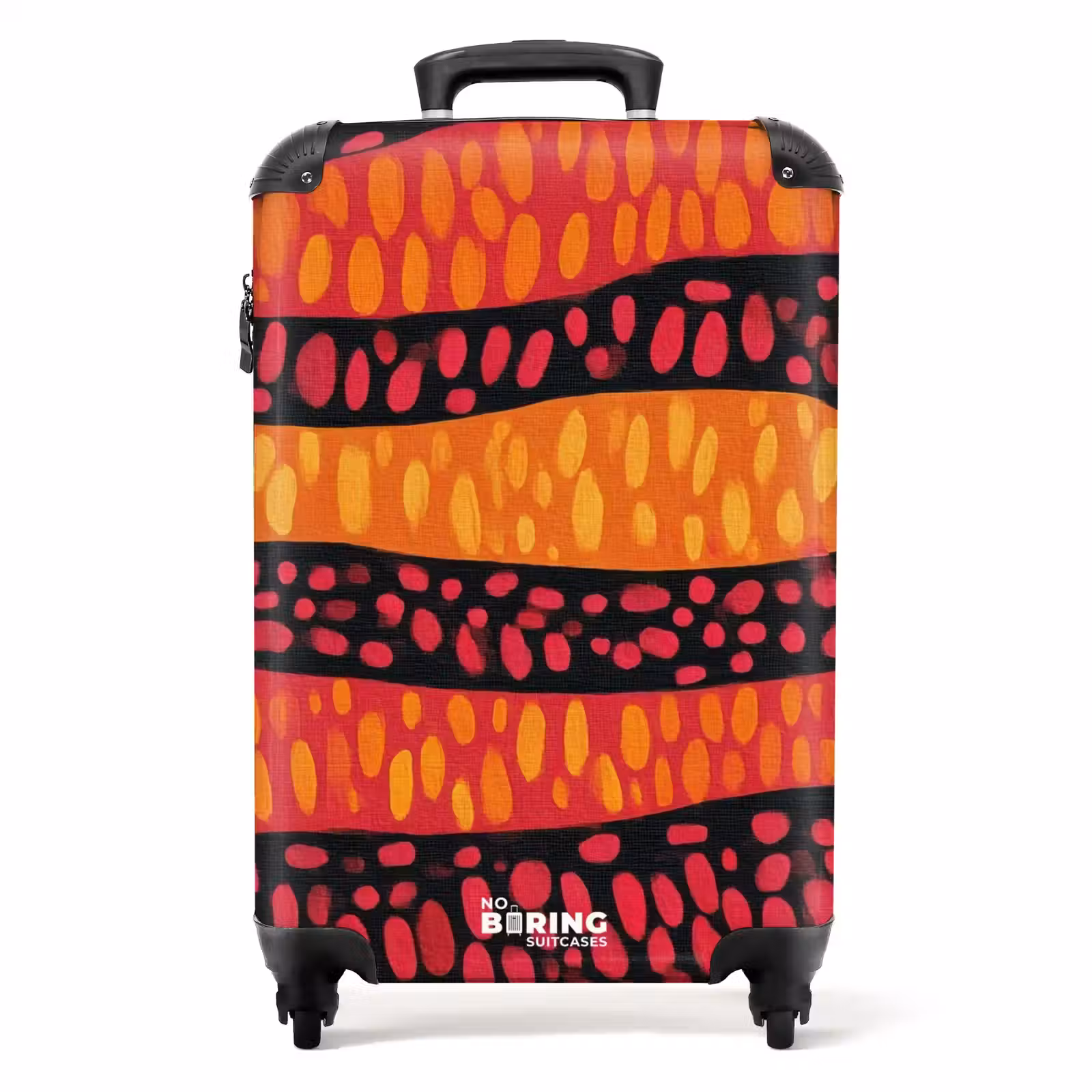 Koffer - Oranje - Roze - Expressief - Patroon - Oranje - Roze - Expressief - Patroon NBS - Handbagage koffer - Volwassenen Unisex middel