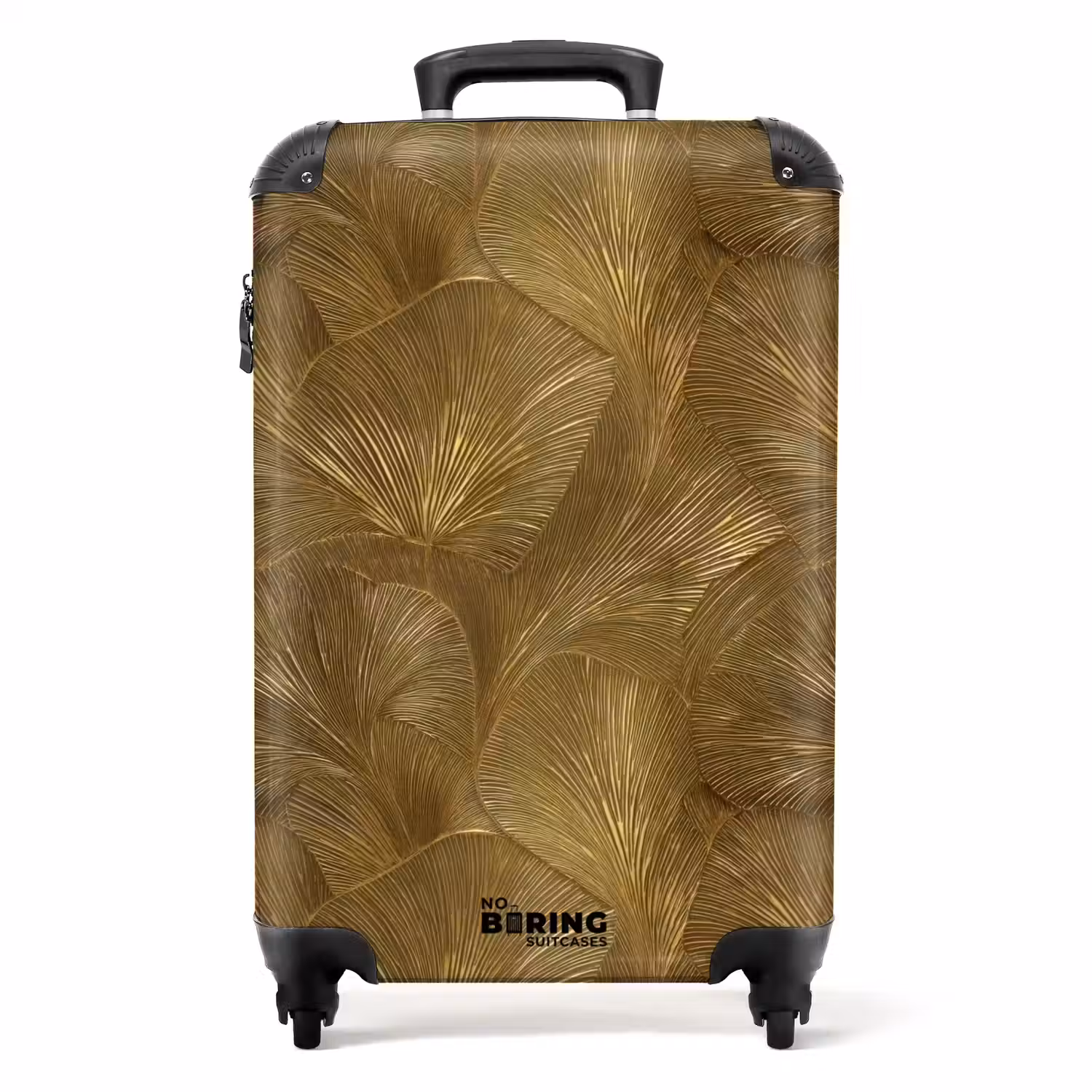 Organisch - Lijnen - Goud NBS - Handbagage koffer - Volwassenen Unisex middel -productfoto_recht