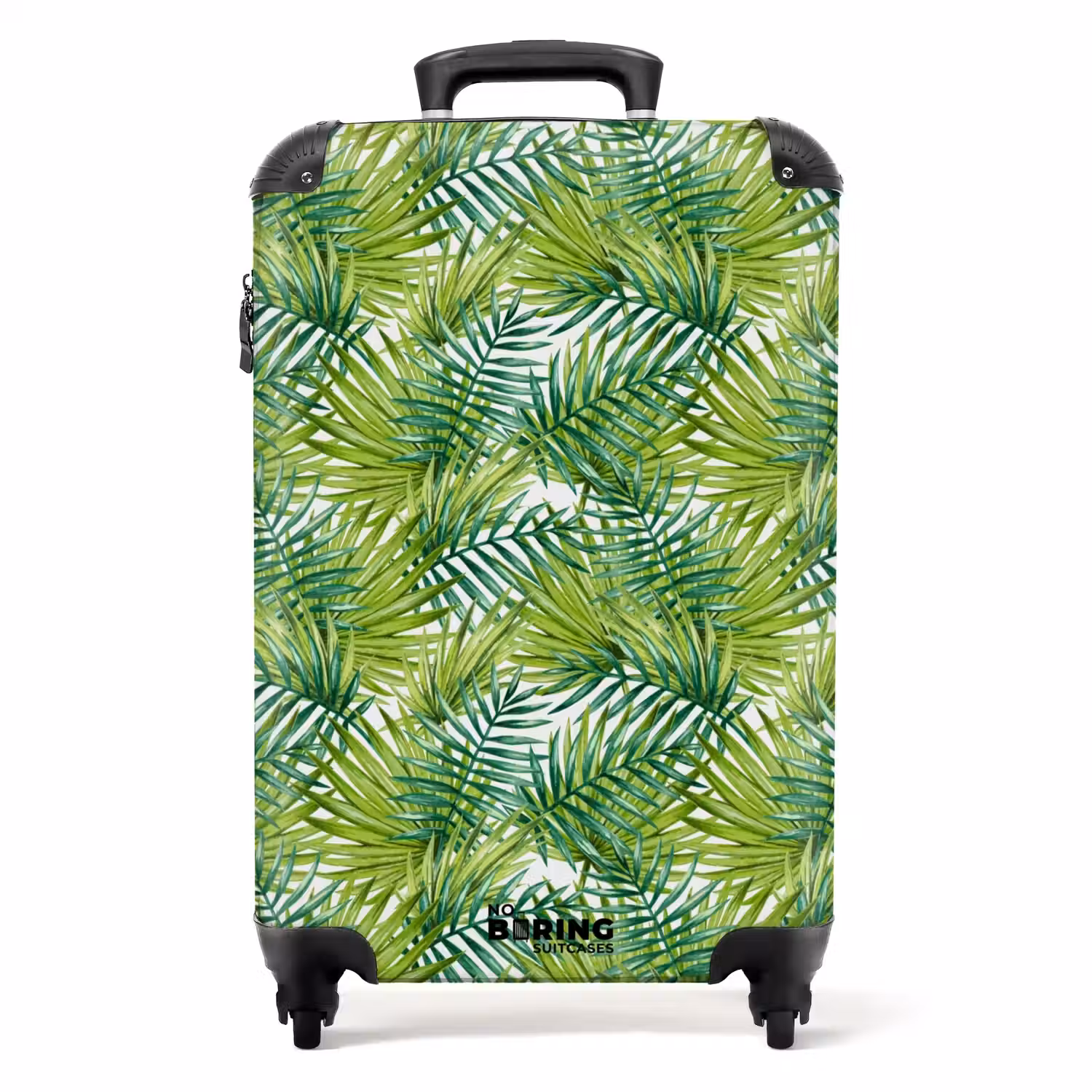 Palm bladeren patroon licht groen NBS - Handbagage koffer - Volwassenen Unisex middel -productfoto_recht