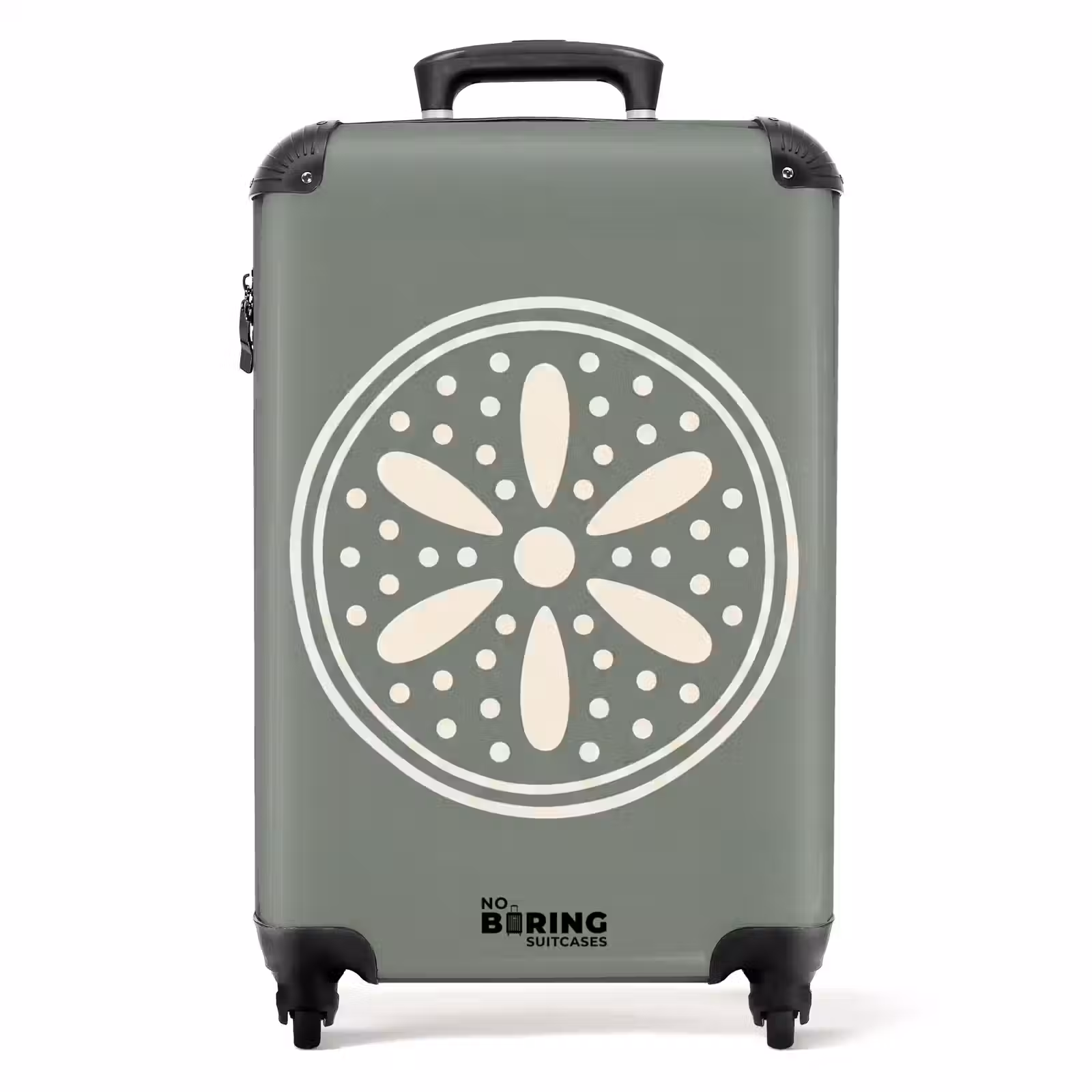 Koffer - Patroon - Cirkel - Abstract - Groen - Decoratie - Patroon - Cirkel - Abstract - Groen - Decoratie NBS - Handbagage koffer - Volwassenen Unisex middel