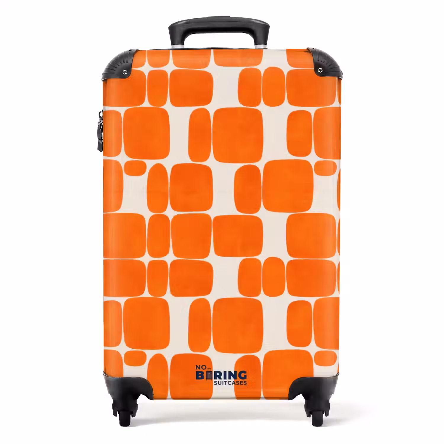 Patroon - Retro - Oranje NBS - Handbagage koffer - Volwassenen Unisex middel -productfoto_recht
