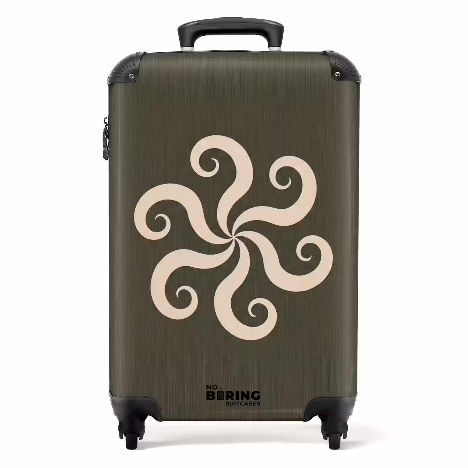 Koffer - Patroon - Spiraal - Abstract - Modern - Groen - Patroon - Spiraal - Abstract - Modern - Groen NBS - Handbagage koffer - Volwassenen Unisex middel