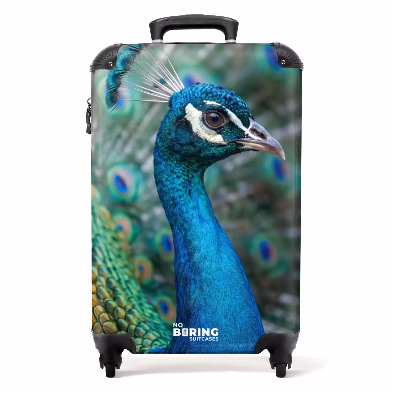 Koffer - Pauw - Veren - Blauw - Pauw - Veren - Blauw NBS - Handbagage koffer - Volwassenen Unisex middel