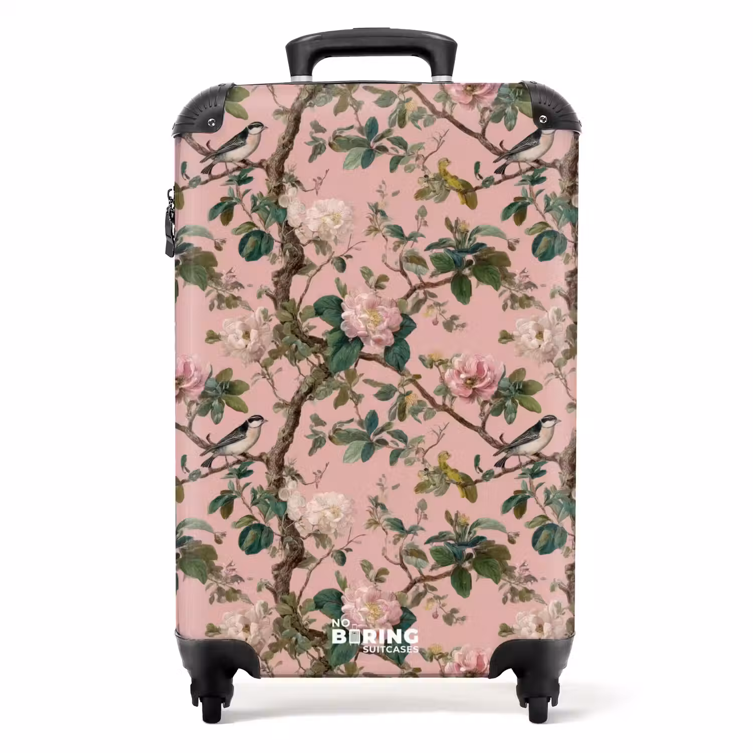 Pioenrozen - Botanisch - Vogel NBS - Handbagage koffer - Volwassenen Unisex middel -productfoto_recht