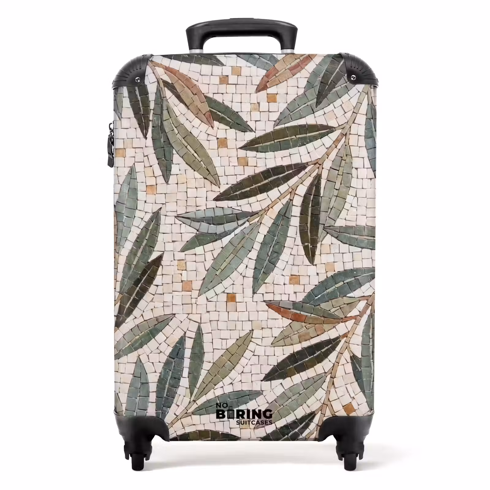 Koffer - Plant - Blad - Mozaïek - Groen - Plant - Blad - Mozaïek - Groen NBS - Handbagage koffer - Volwassenen Unisex middel