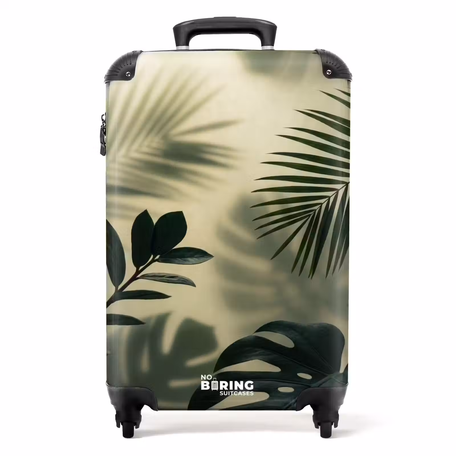 Koffer - Planten - Bladeren - Schaduwen - Groen - Modern - Planten - Bladeren - Schaduwen - Groen - Modern NBS - Handbagage koffer - Volwassenen Unisex middel