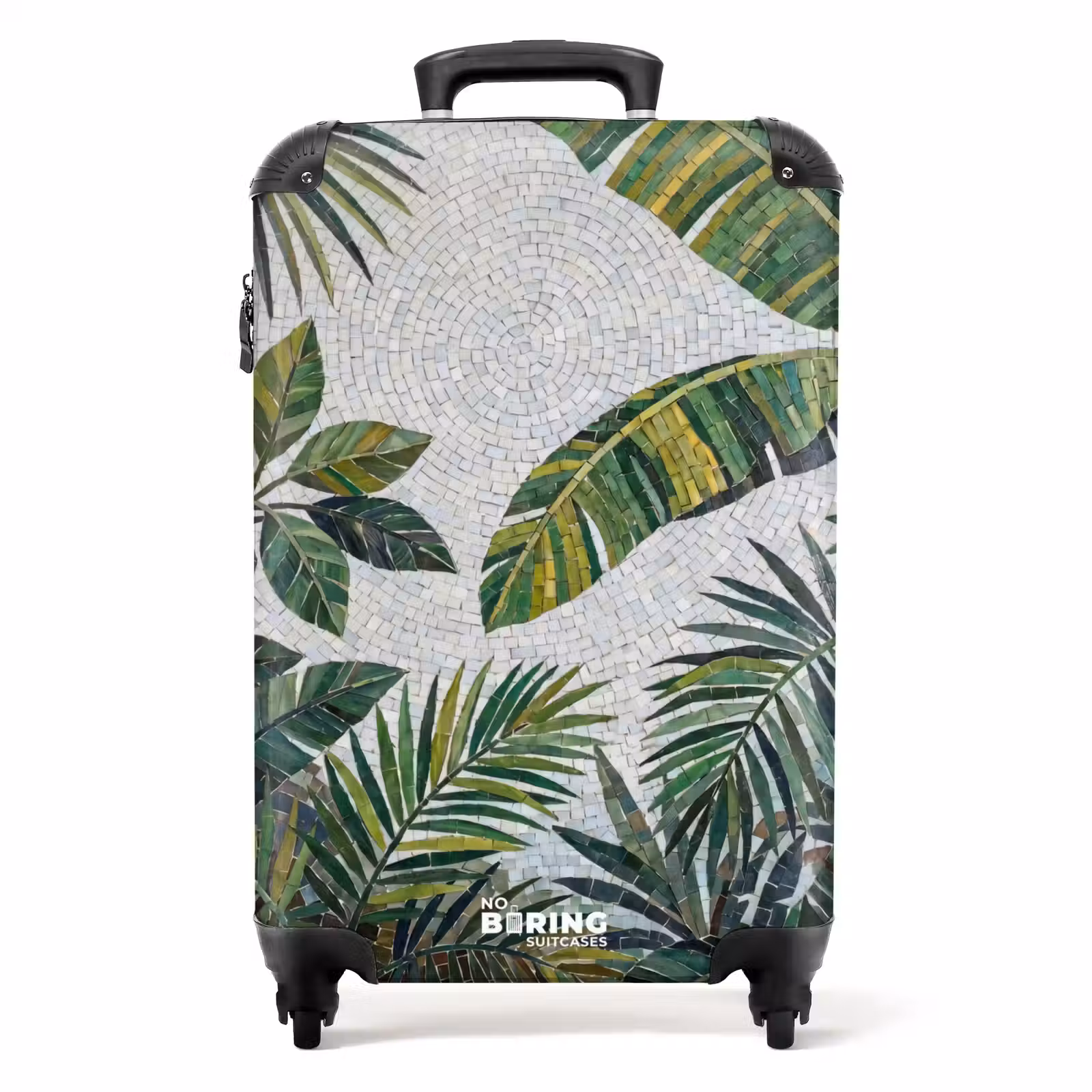 Koffer - Planten - Tropisch - Mozaïek - Groen - Natuur - Planten - Tropisch - Mozaïek - Groen - Natuur NBS - Handbagage koffer - Volwassenen Unisex middel