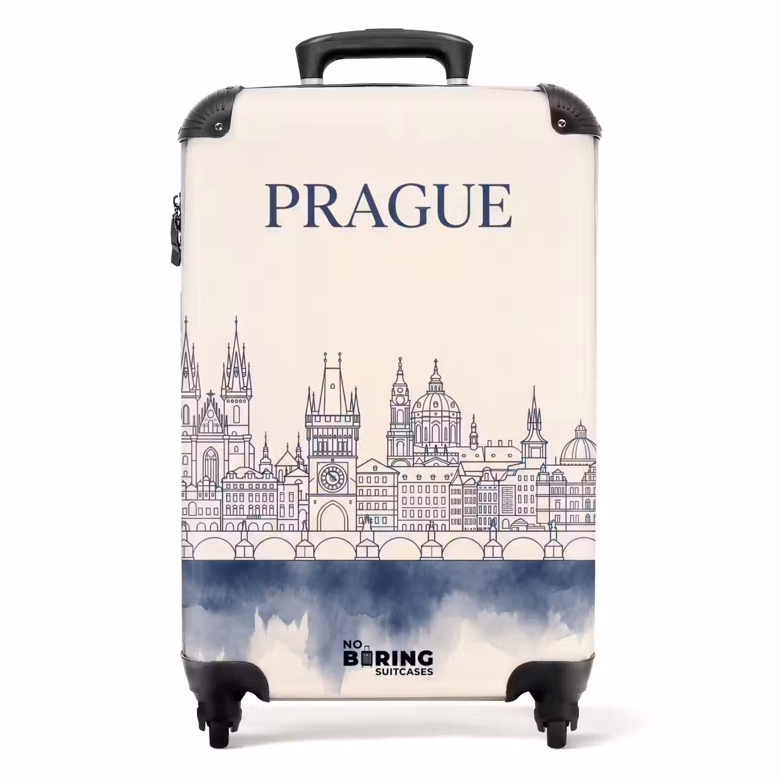 Koffer - Praag - Skyline - Architectuur - Blauw - Praag - Skyline - Architectuur - Blauw NBS - Handbagage koffer - Volwassenen Unisex middel