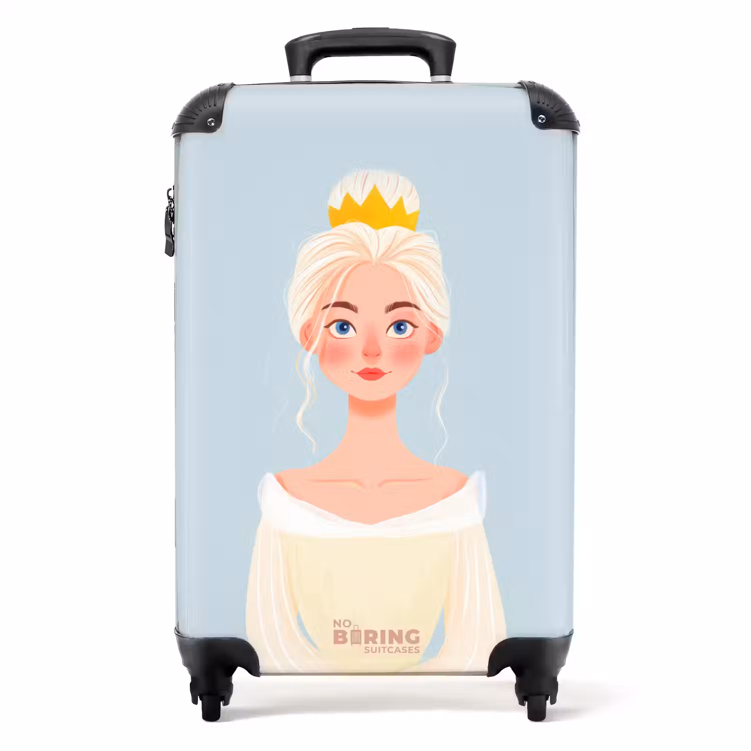 Prinses met een gouden kroon - Blauw NBS - Handbagage koffer - Volwassenen Unisex middel -productfoto_recht