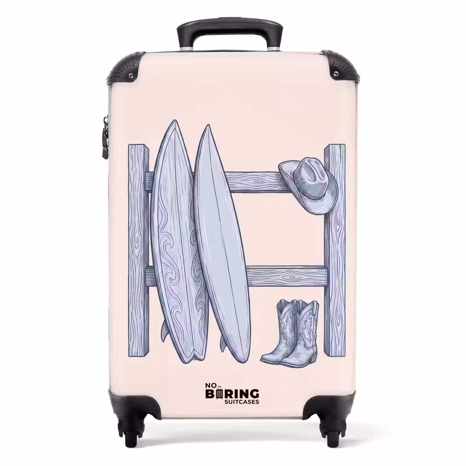 Koffer - Recreatie - Kleding - Avontuur - Illustratie - Zomer - Recreatie - Kleding - Avontuur - Illustratie - Zomer NBS - Handbagage koffer - Volwassenen Unisex middel