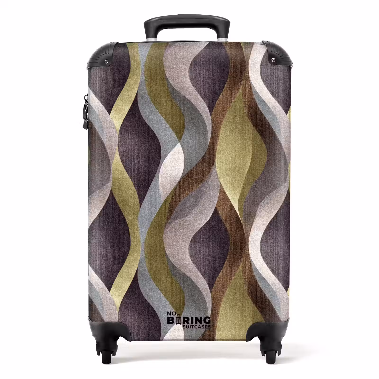 Koffer - Retro - Banen - Kleurrijk - Retro - Banen - Kleurrijk NBS - Handbagage koffer - Volwassenen Unisex middel