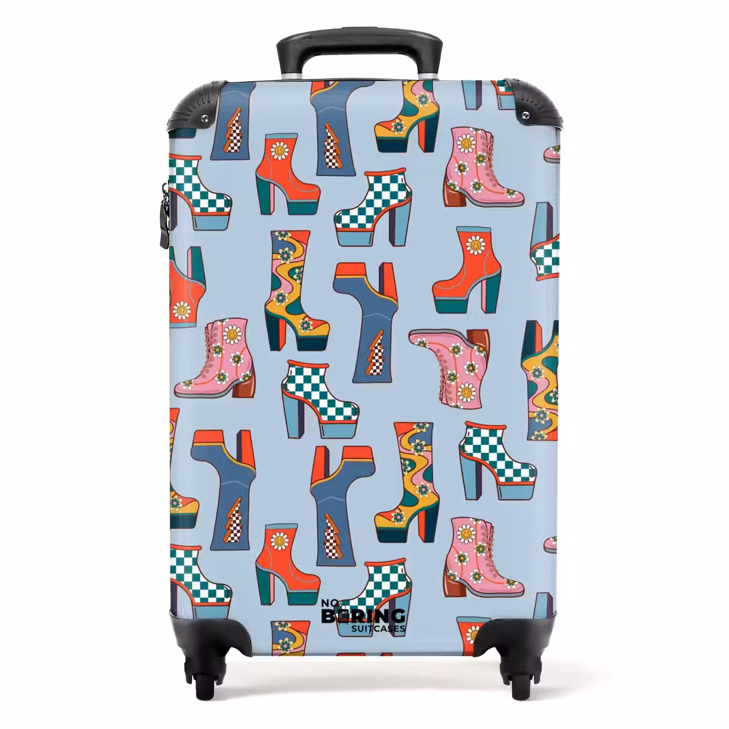 Retro disco 70s laarzen patroon kleurrijk NBS - Handbagage koffer - Volwassenen Unisex middel -productfoto_recht