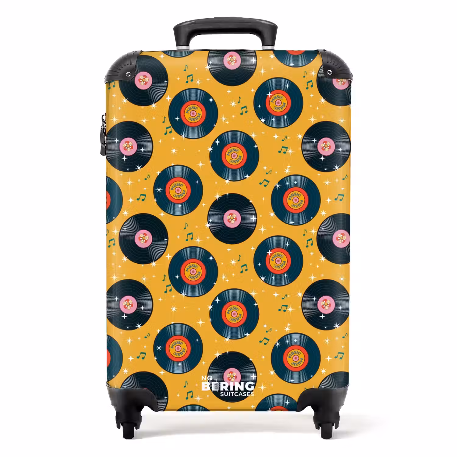 Retro disco platen patroon kleurrijk NBS - Handbagage koffer - Volwassenen Unisex middel -productfoto_recht
