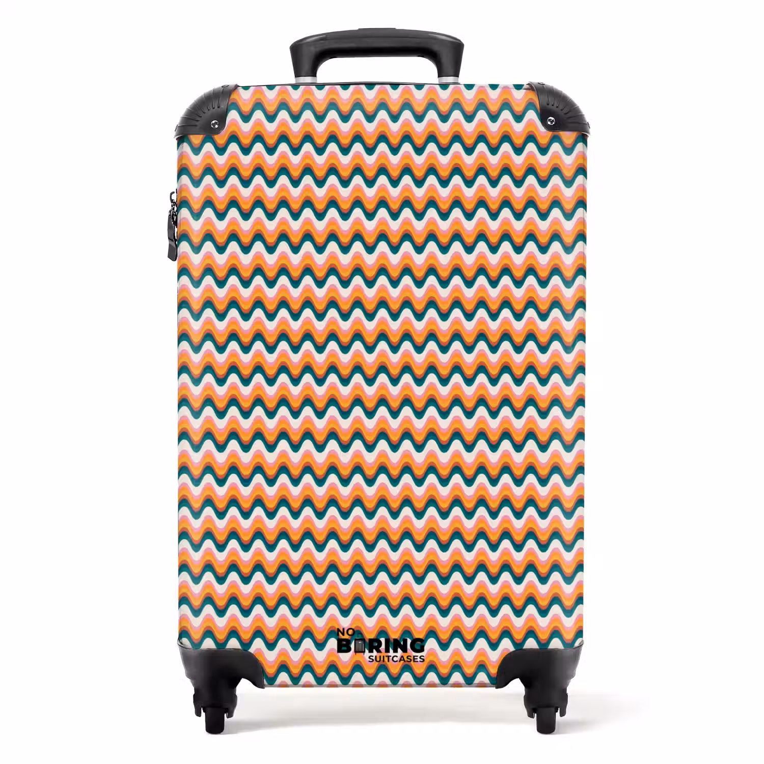 Retro disco wave patroon kleurrijk NBS - Handbagage koffer - Volwassenen Unisex middel -productfoto_recht