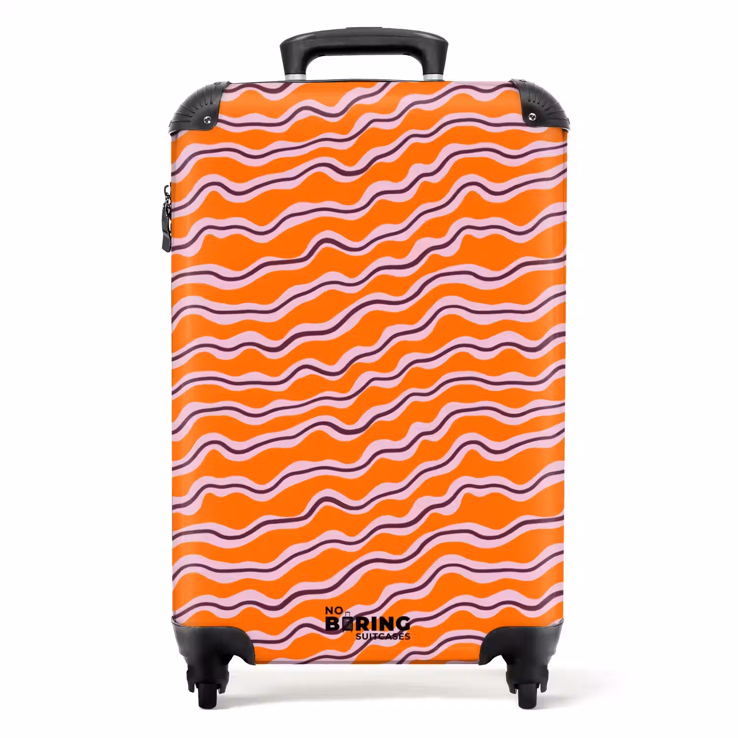 Retro - Golvend - Oranje NBS - Handbagage koffer - Volwassenen Unisex middel -productfoto_recht