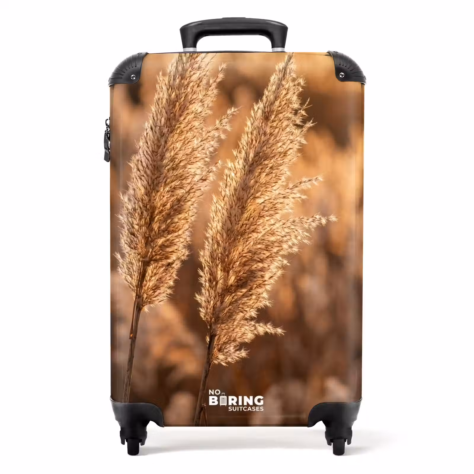 Koffer - Rietpluimen - Gras - Zonsondergang - Goud - Serene - Rietpluimen - Gras - Zonsondergang - Goud - Serene NBS - Handbagage koffer - Volwassenen Unisex middel