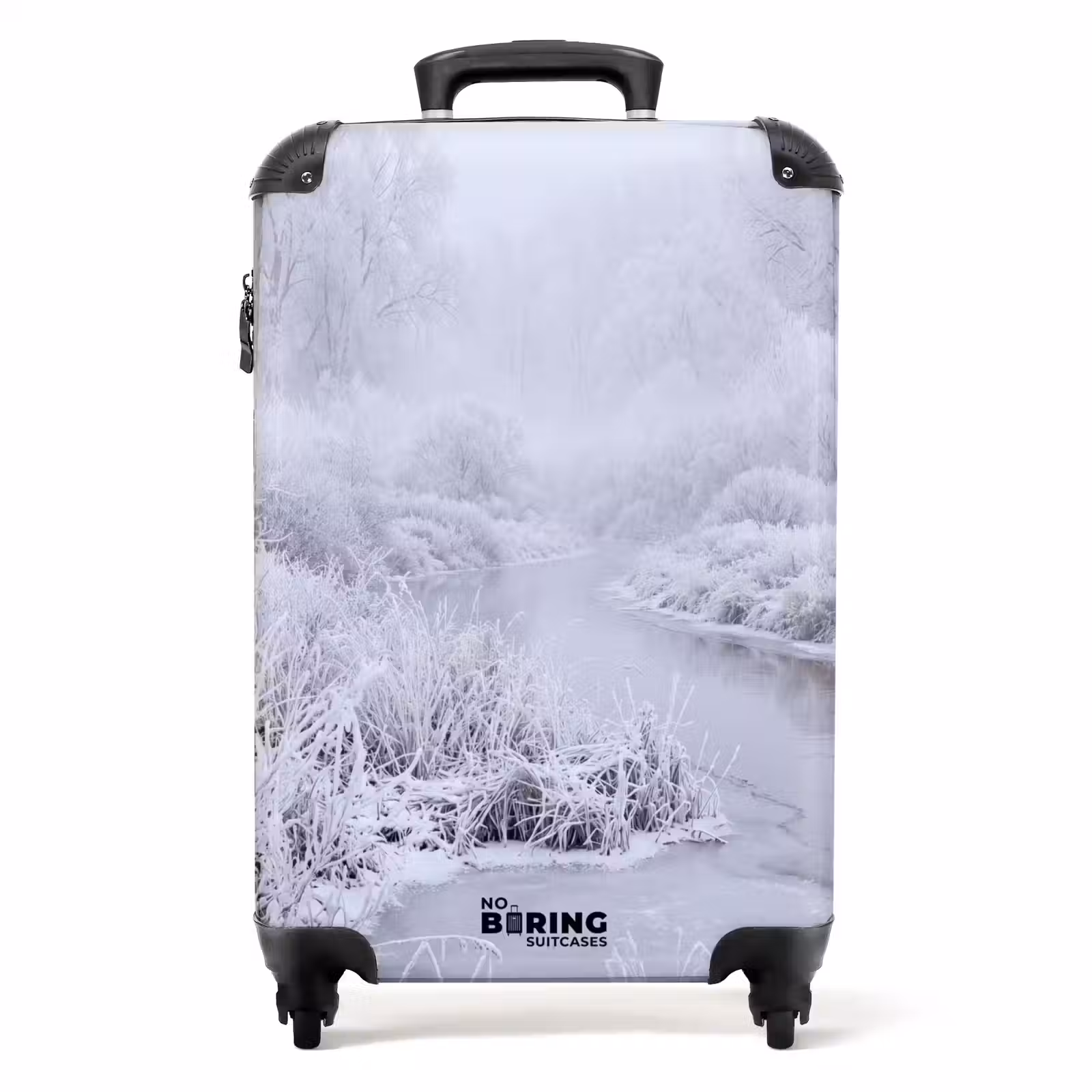 Koffer - Rivier - Sneeuw - Bos - Winter - Schilderachtig - Rivier - Sneeuw - Bos - Winter - Schilderachtig NBS - Handbagage koffer - Volwassenen Unisex middel