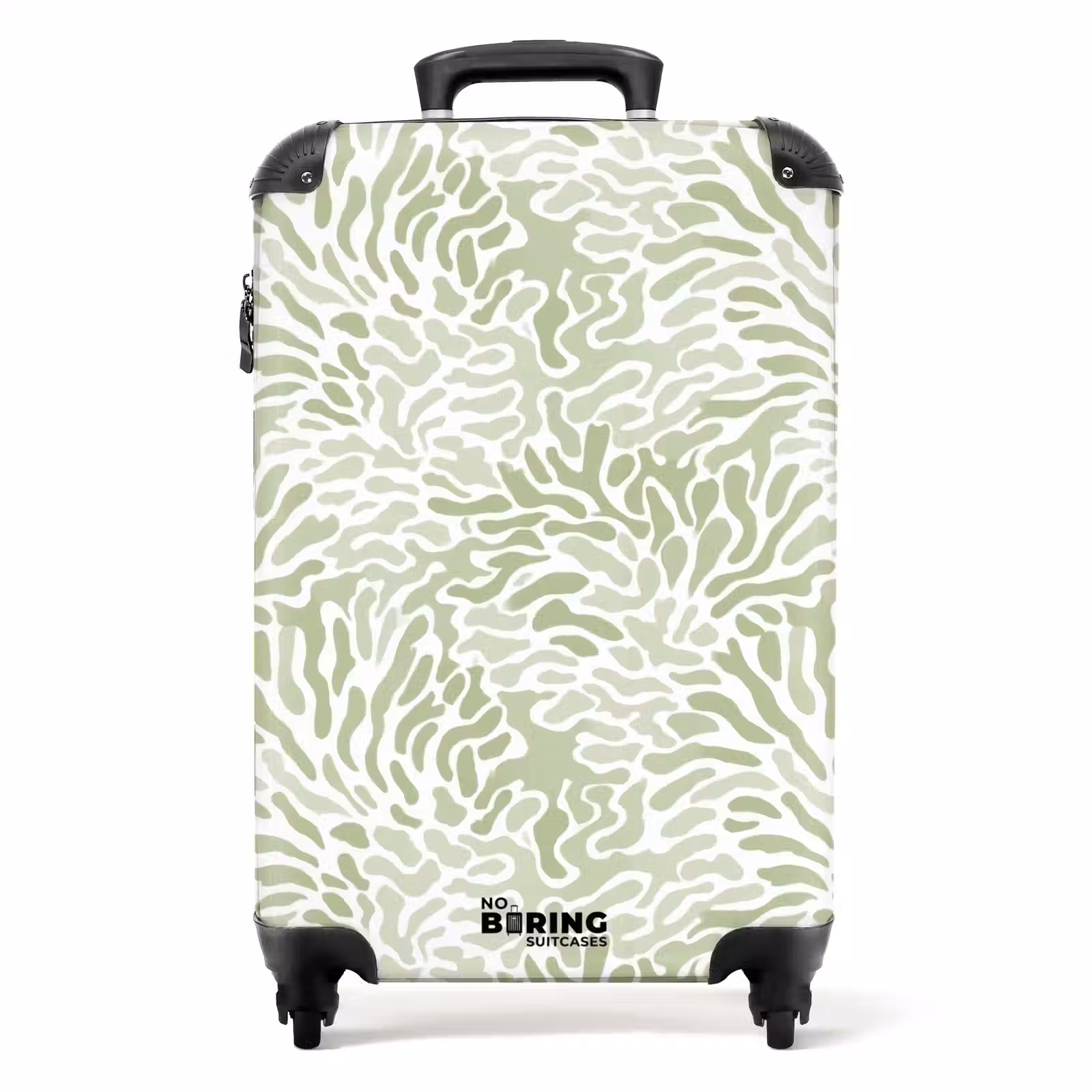 Koffer - Saliegroen - Abstract - Organisch - Koraal - Patroon - Saliegroen - Abstract - Organisch - Koraal - Patroon NBS - Handbagage koffer - Volwassenen Unisex middel