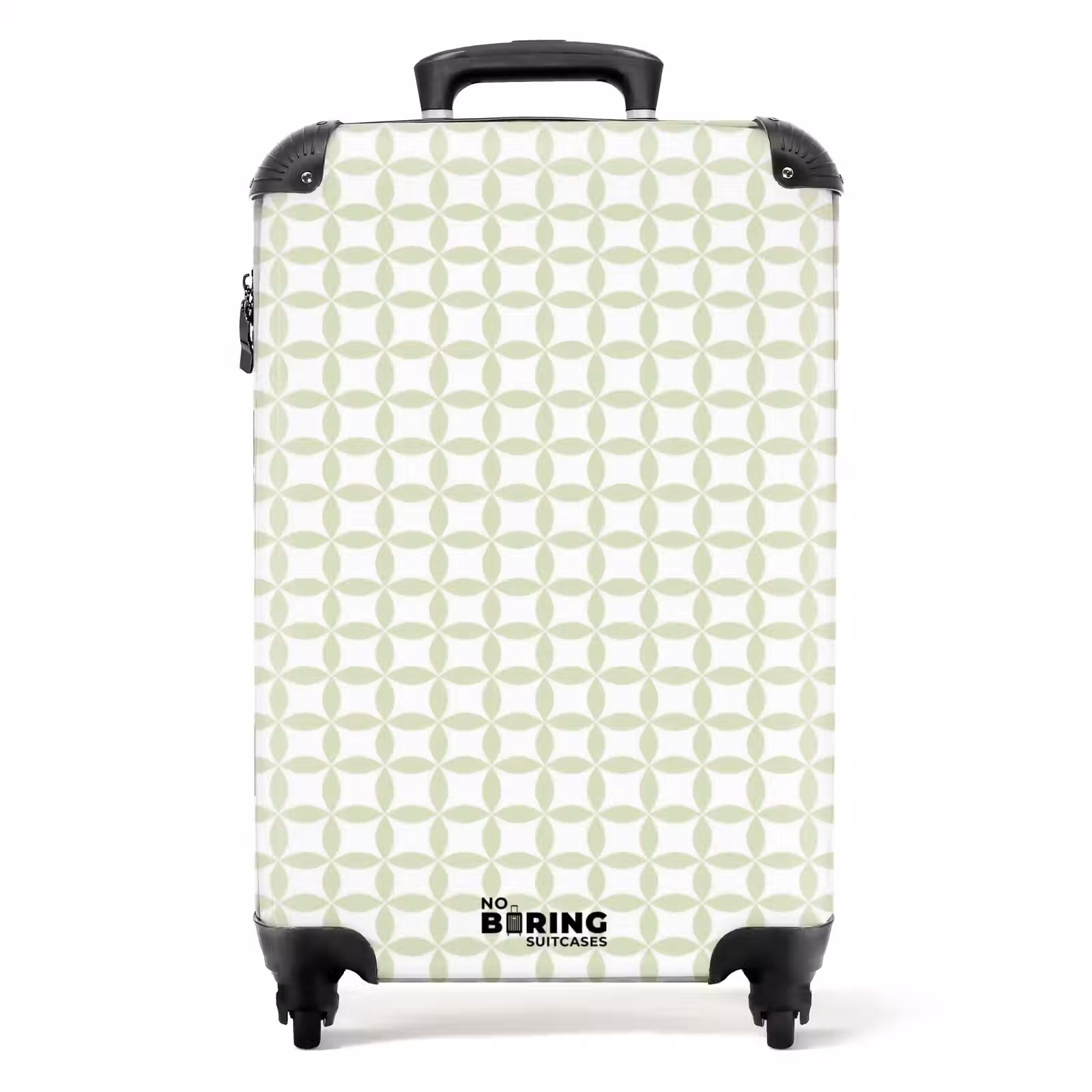 Koffer - Saliegroen - Geometrisch - Cirkels - Patroon - Saliegroen - Geometrisch - Cirkels - Patroon NBS - Handbagage koffer - Volwassenen Unisex middel