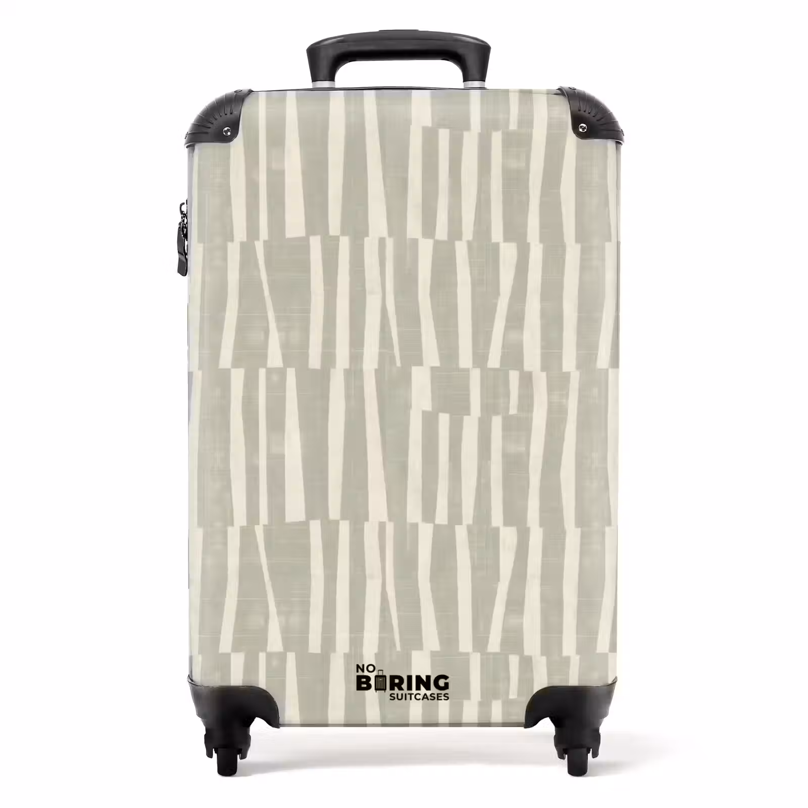 Koffer - Saliegroen - Strepen - Geometrisch - Textuur - Patroon - Saliegroen - Strepen - Geometrisch - Textuur - Patroon NBS - Handbagage koffer - Volwassenen Unisex middel