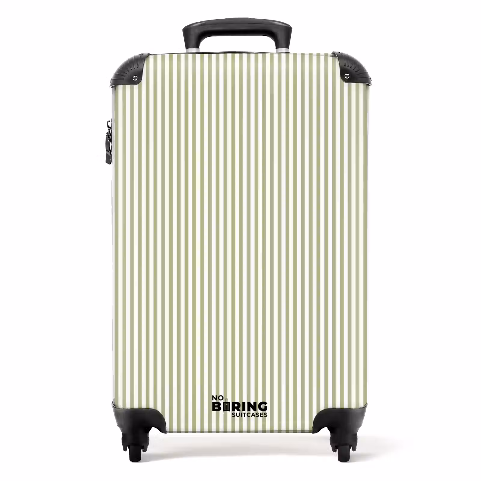 Koffer - Saliegroen - Strepen - Minimalistisch - Patroon - Saliegroen - Strepen - Minimalistisch - Patroon NBS - Handbagage koffer - Volwassenen Unisex middel