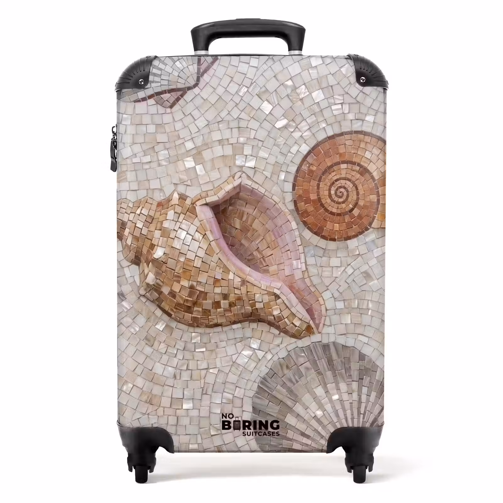 Koffer - Schelp - Mozaïek - Zee - Beige - Modern - Schelp - Mozaïek - Zee - Beige - Modern NBS - Handbagage koffer - Volwassenen Unisex middel