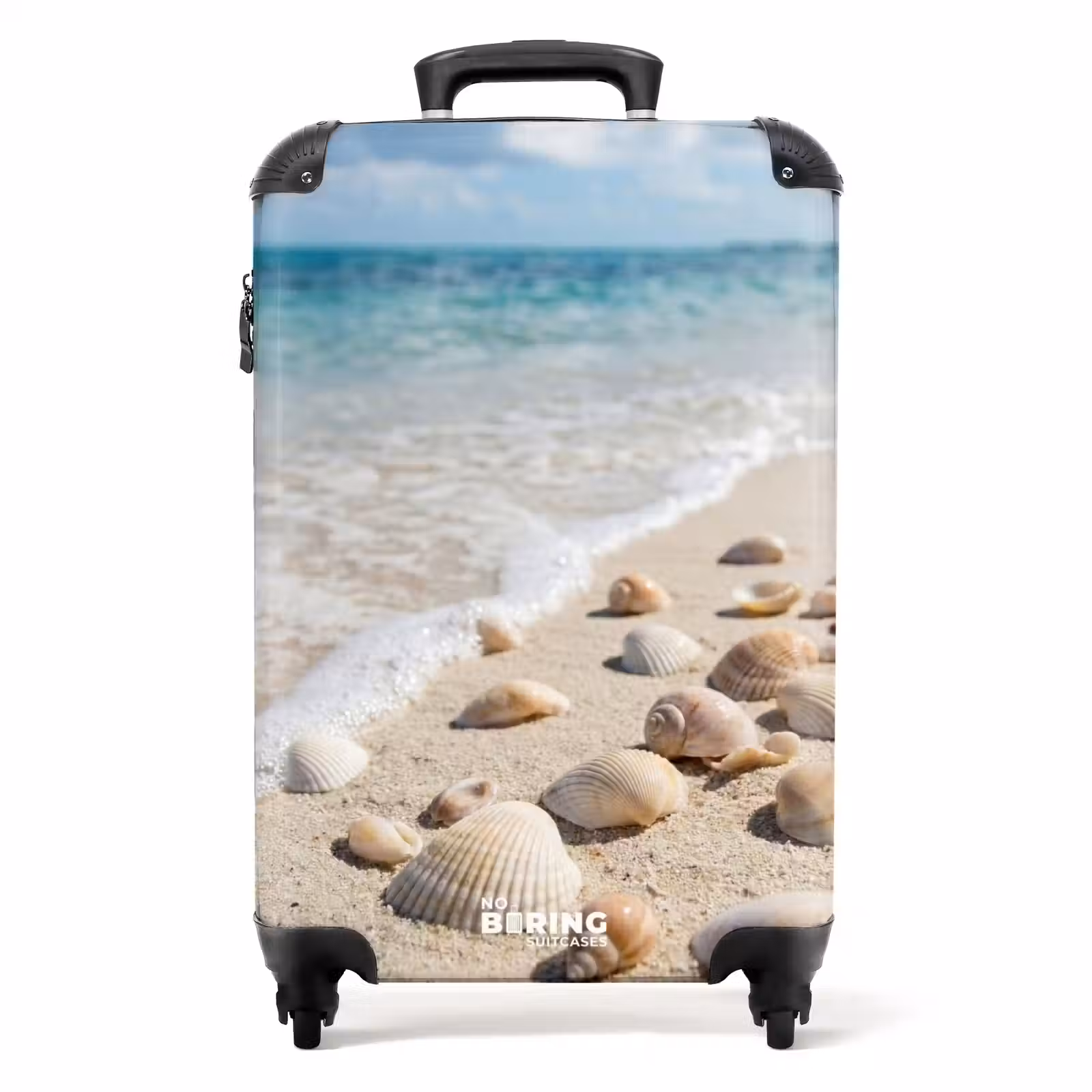 Koffer - Schelpen - Strand - Natuur - Beige - Schelpen - Strand - Natuur - Beige NBS - Handbagage koffer - Volwassenen Unisex middel