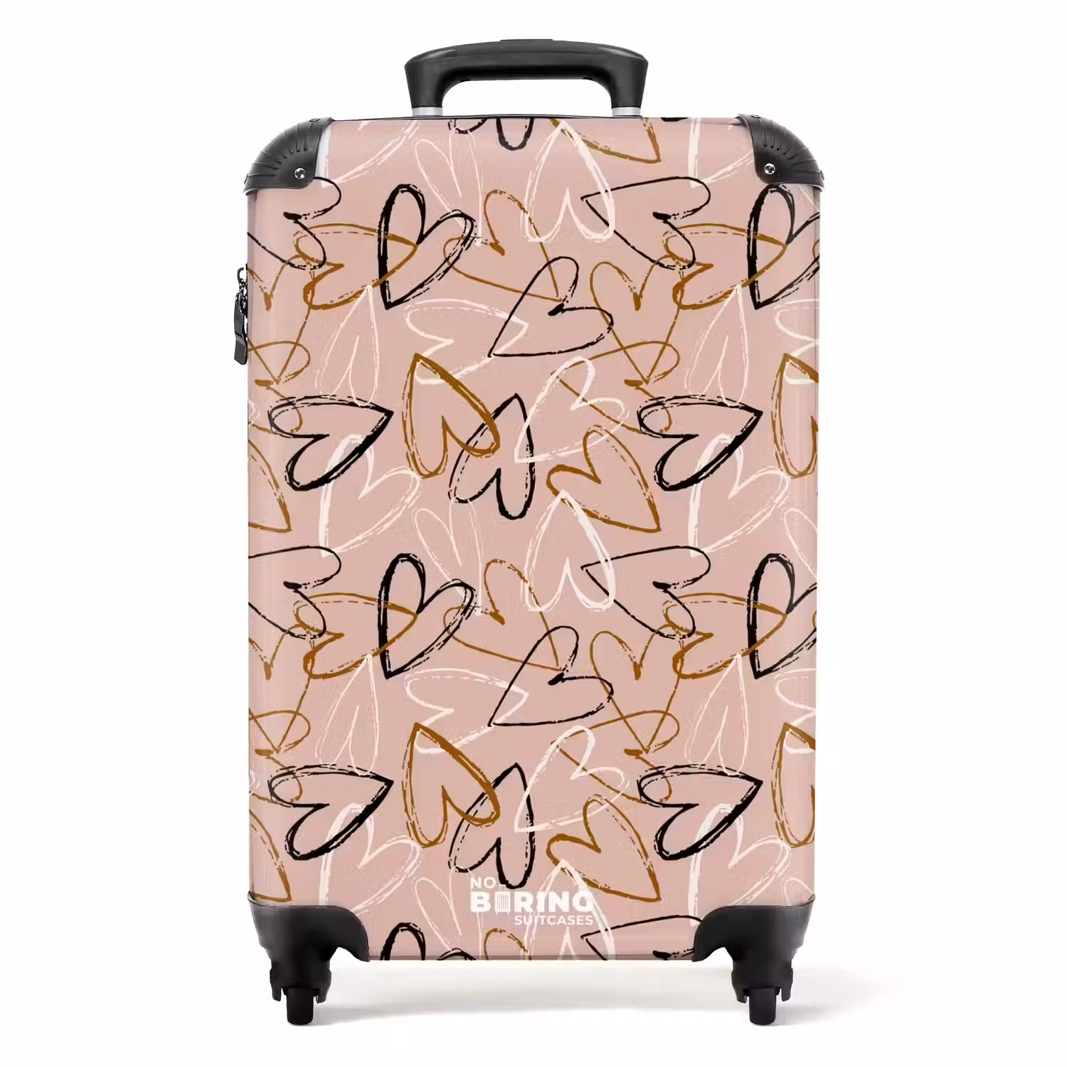 Schetsmatige Hartjesswirls NBS - Handbagage koffer - Volwassenen Unisex middel -productfoto_recht