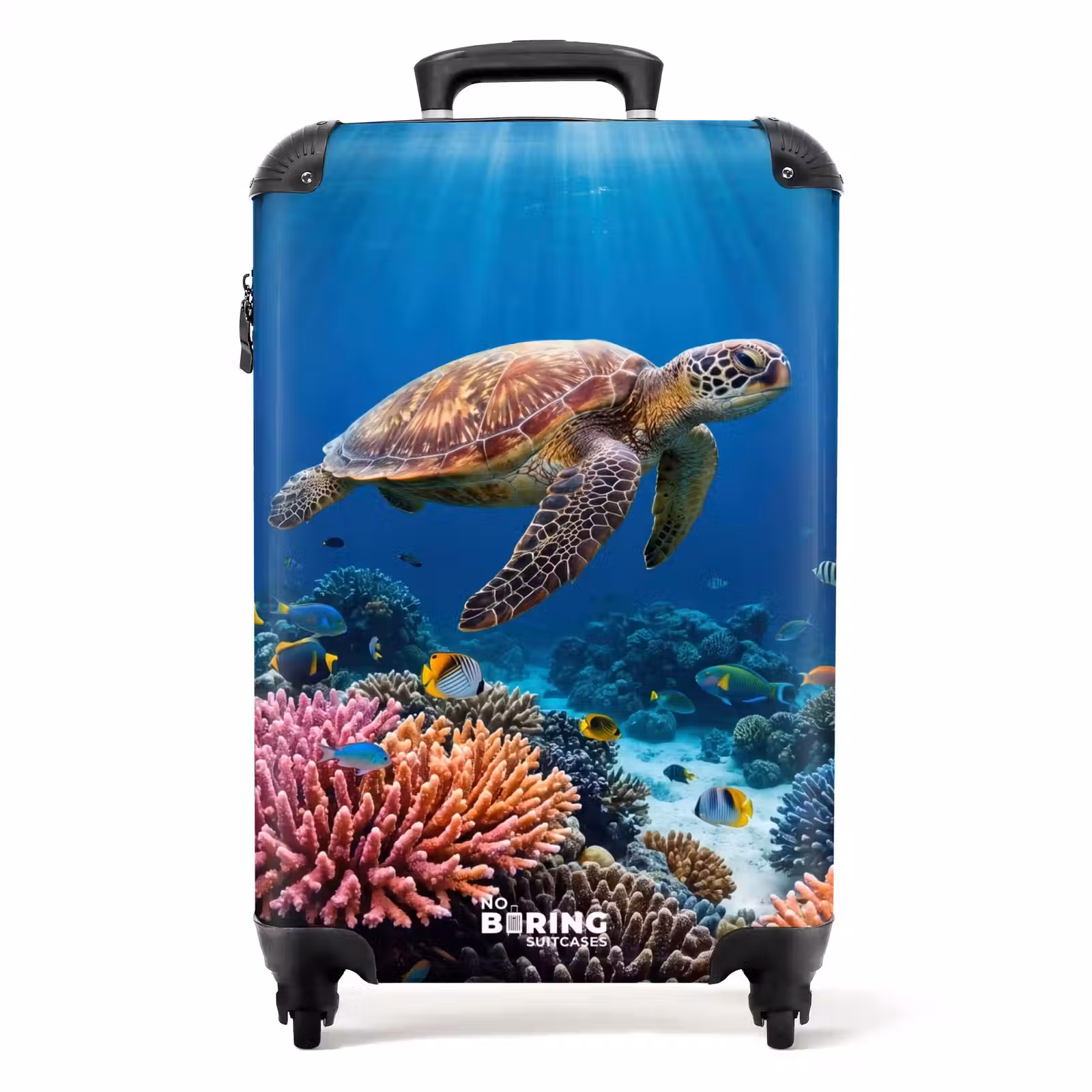 Koffer - Schildpad - Koraalrif - Oceaan - Dieren - Blauw - Schildpad - Koraalrif - Oceaan - Dieren - Blauw NBS - Handbagage koffer - Volwassenen Unisex middel