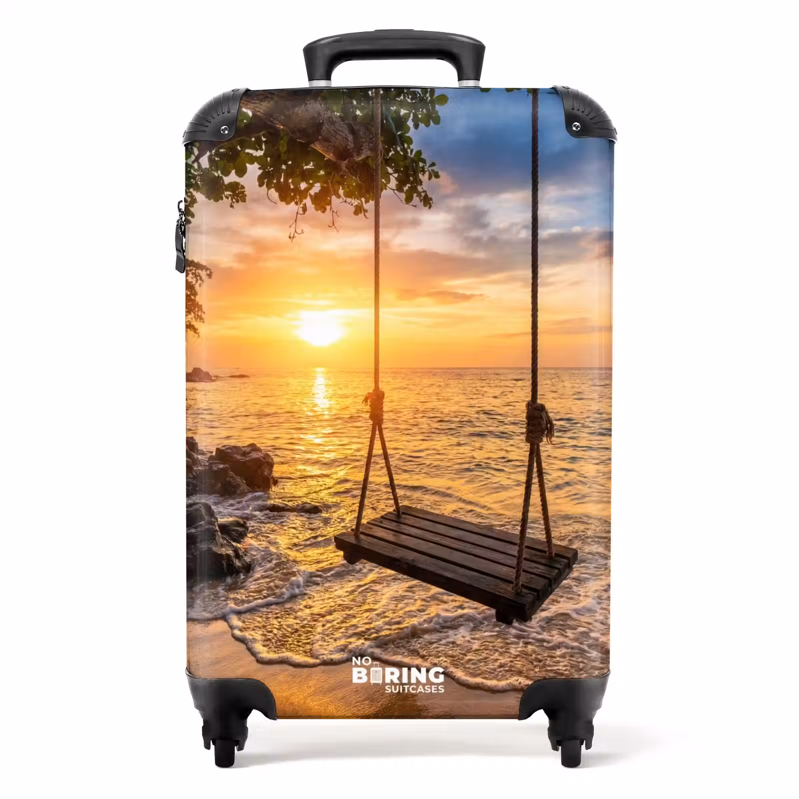 Koffer - Schommel - Strand - Zonsondergang - Natuur - Oranje - Schommel - Strand - Zonsondergang - Natuur - Oranje NBS - Handbagage koffer - Volwassenen Unisex middel