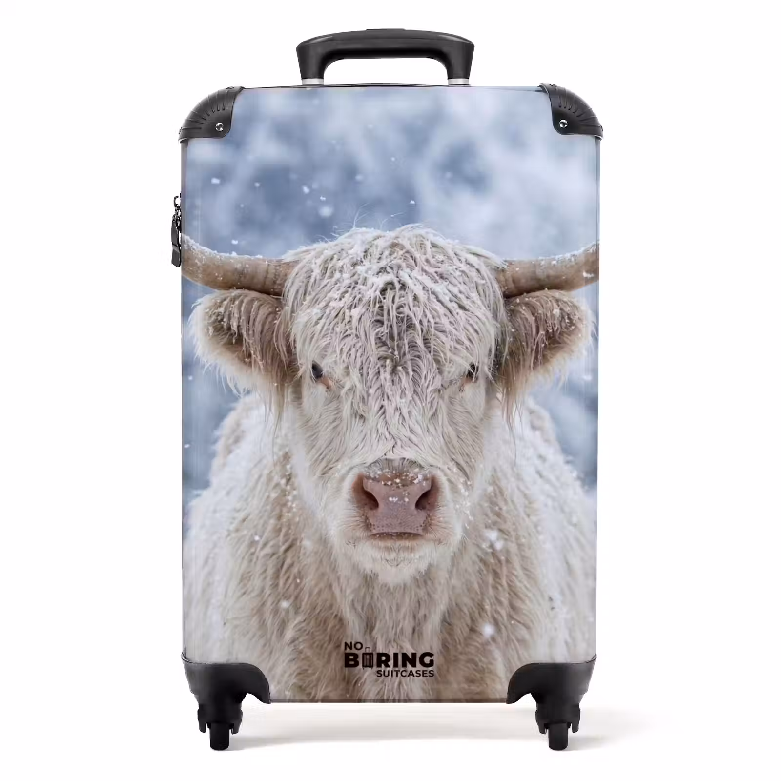 Koffer - Schotse Hooglander - Sneeuw - Bergen - Winter - Schotse Hooglander - Sneeuw - Bergen - Winter NBS - Handbagage koffer - Volwassenen Unisex middel