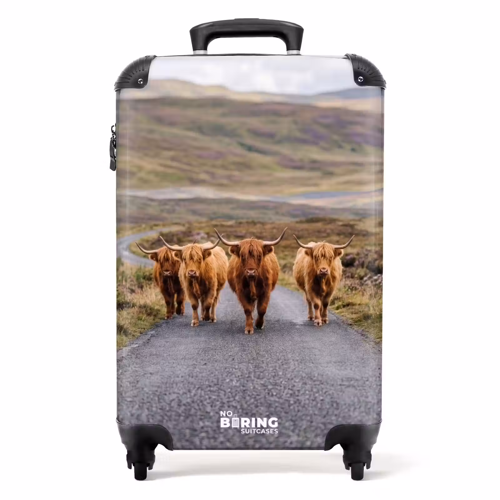 Koffer - Schotse Hooglanders - Weg - Landschap - Kudde - Schotse Hooglanders - Weg - Landschap - Kudde NBS - Handbagage koffer - Volwassenen Unisex middel