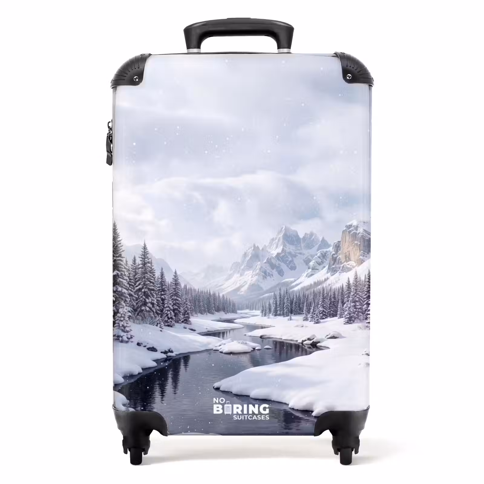 Koffer - Sneeuwlandschap - Bergen - Rivier - Winter - Sneeuwlandschap - Bergen - Rivier - Winter NBS - Handbagage koffer - Volwassenen Unisex middel