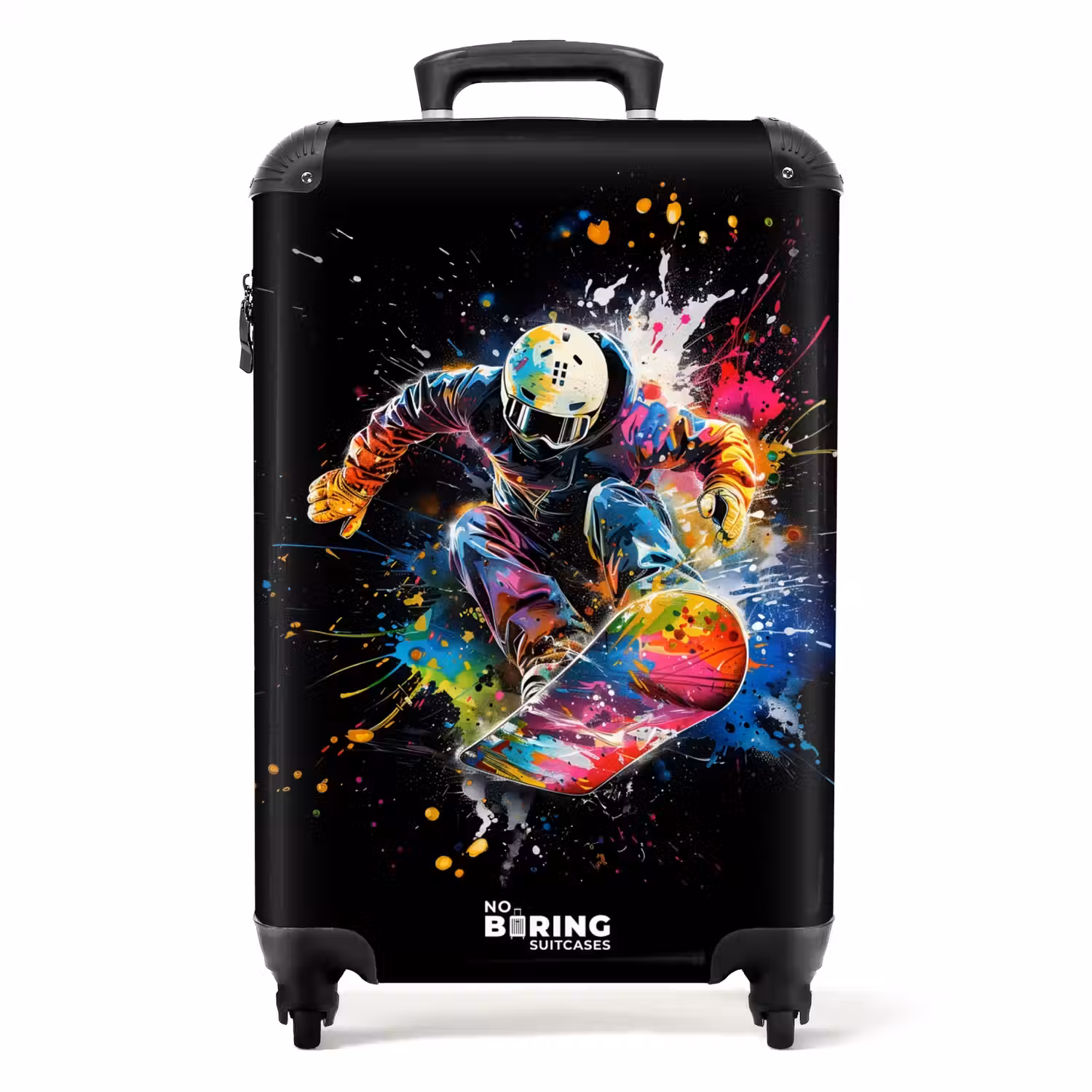 Snowboarder met graffiti NBS - Handbagage koffer - Unisex middel -productfoto_recht