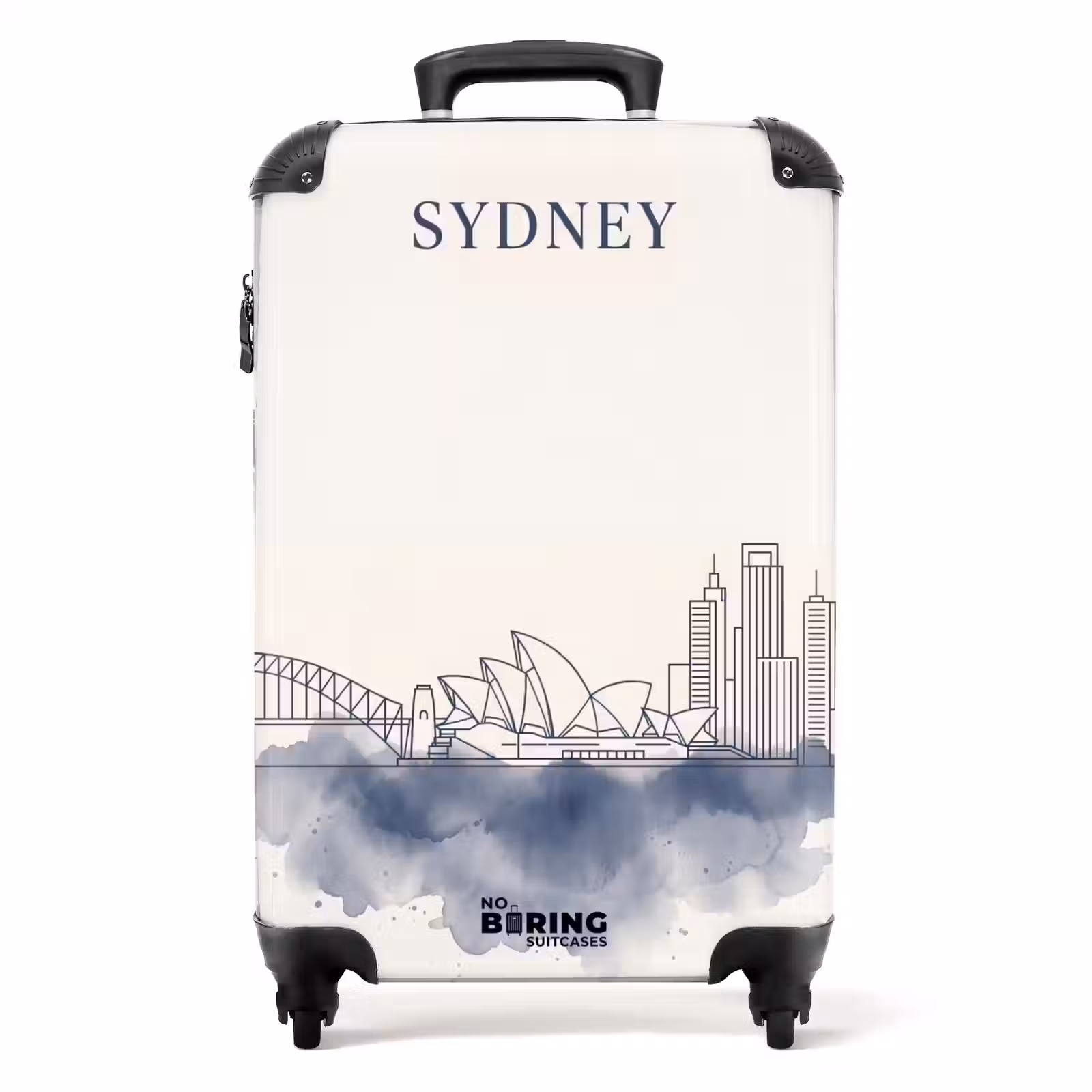 Koffer - Stad - Skyline - Architectuur - Minimalistisch - Blauw - Stad - Skyline - Architectuur - Minimalistisch - Blauw NBS - Handbagage koffer - Volwassenen Unisex middel