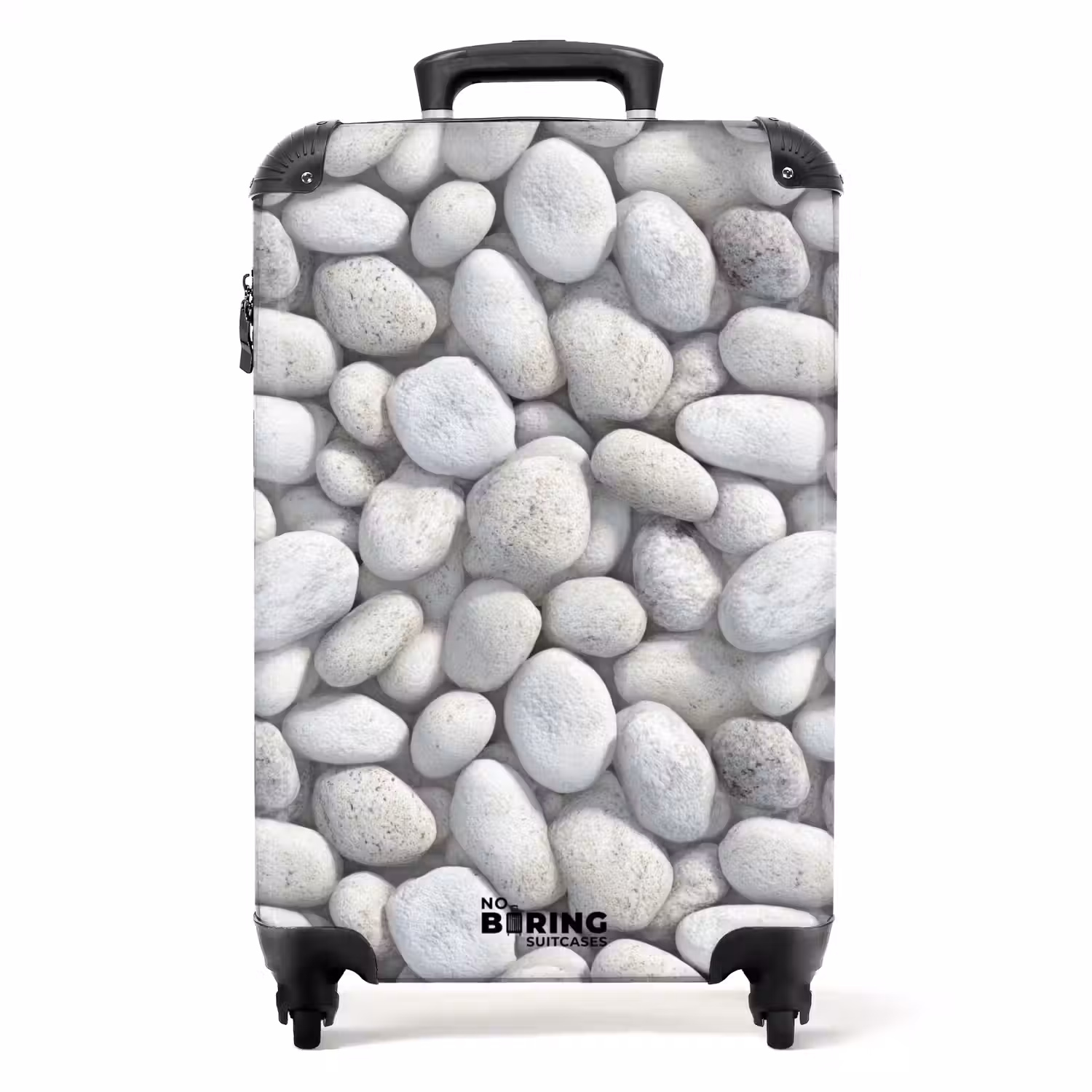 Steentjes - Grijs - Ovaal NBS - Handbagage koffer - Volwassenen Unisex middel -productfoto_recht