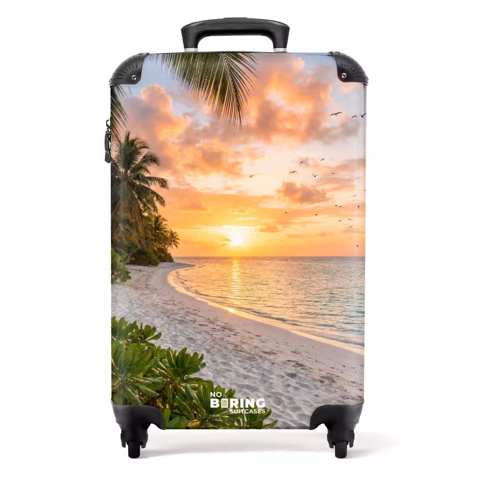 Koffer - Strand - Zonsondergang - Palmbomen - Tropisch - Natuur - Strand - Zonsondergang - Palmbomen - Tropisch - Natuur NBS - Handbagage koffer - Volwassenen Unisex middel