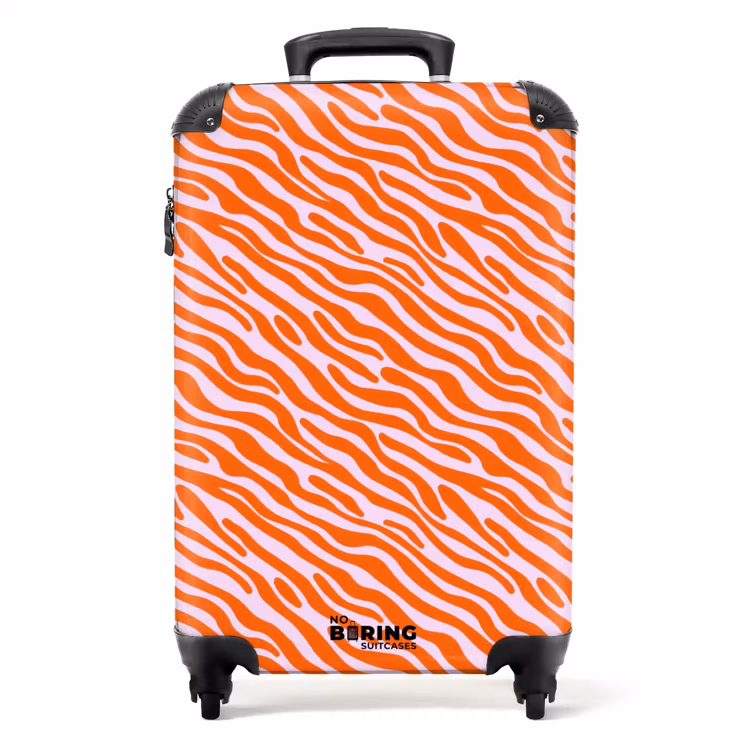 Strepen - Dynamisch - Oranje NBS - Handbagage koffer - Volwassenen Unisex middel -productfoto_recht