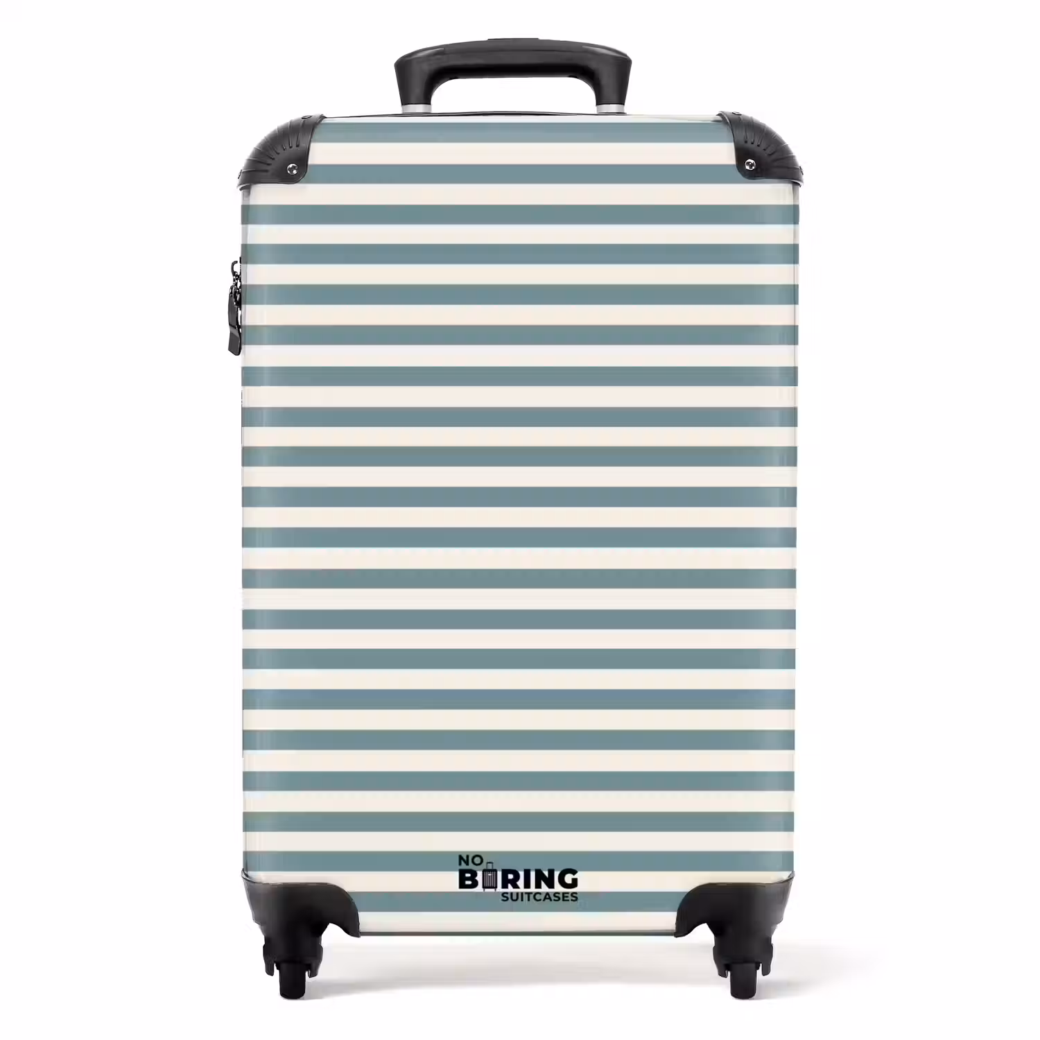 Strepen - Modern - Blauw NBS - Handbagage koffer - Volwassenen Unisex middel -productfoto_recht