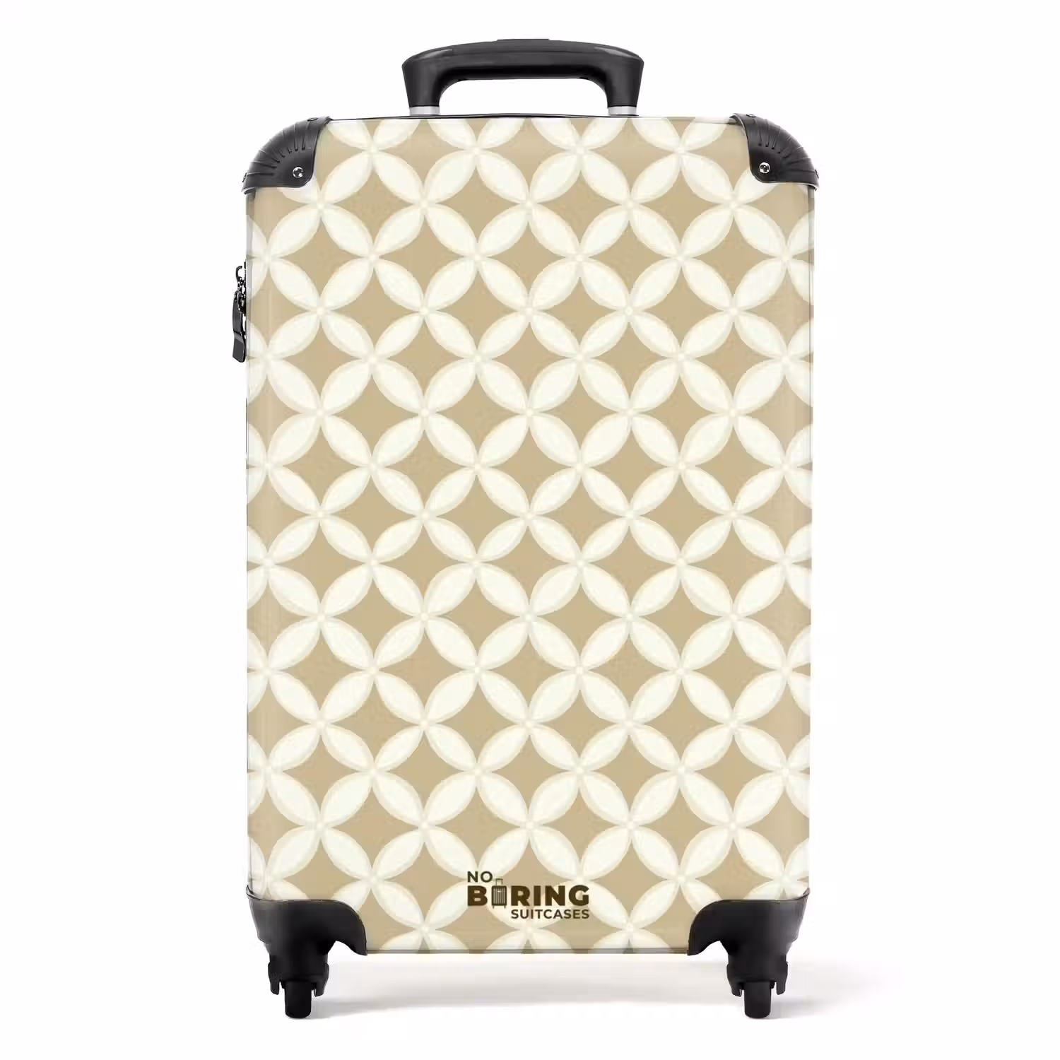 Symmetrisch - Motief - Beige NBS - Handbagage koffer - Volwassenen Unisex middel -productfoto_recht