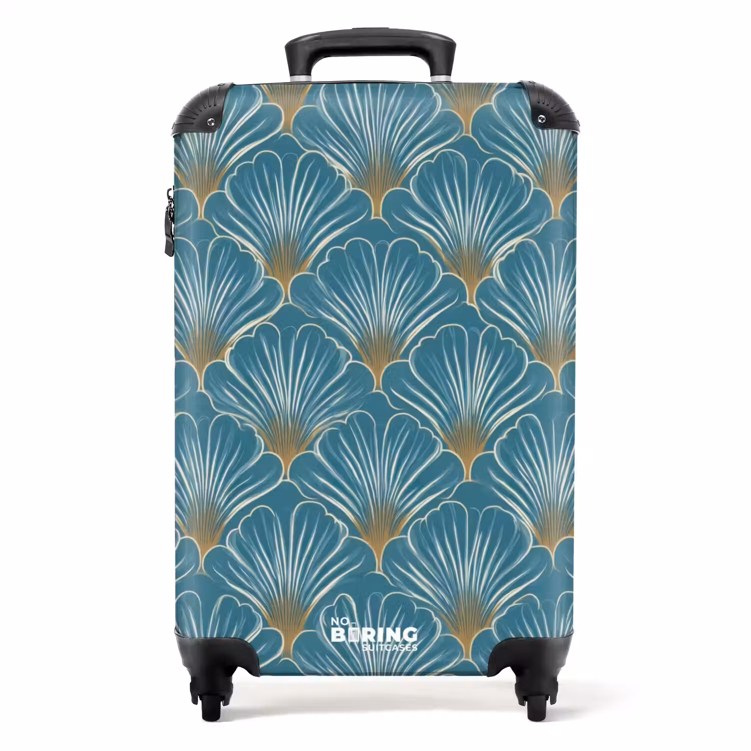 Symmetrisch - Patroon - Blauw NBS - Handbagage koffer - Volwassenen Unisex middel -productfoto_recht