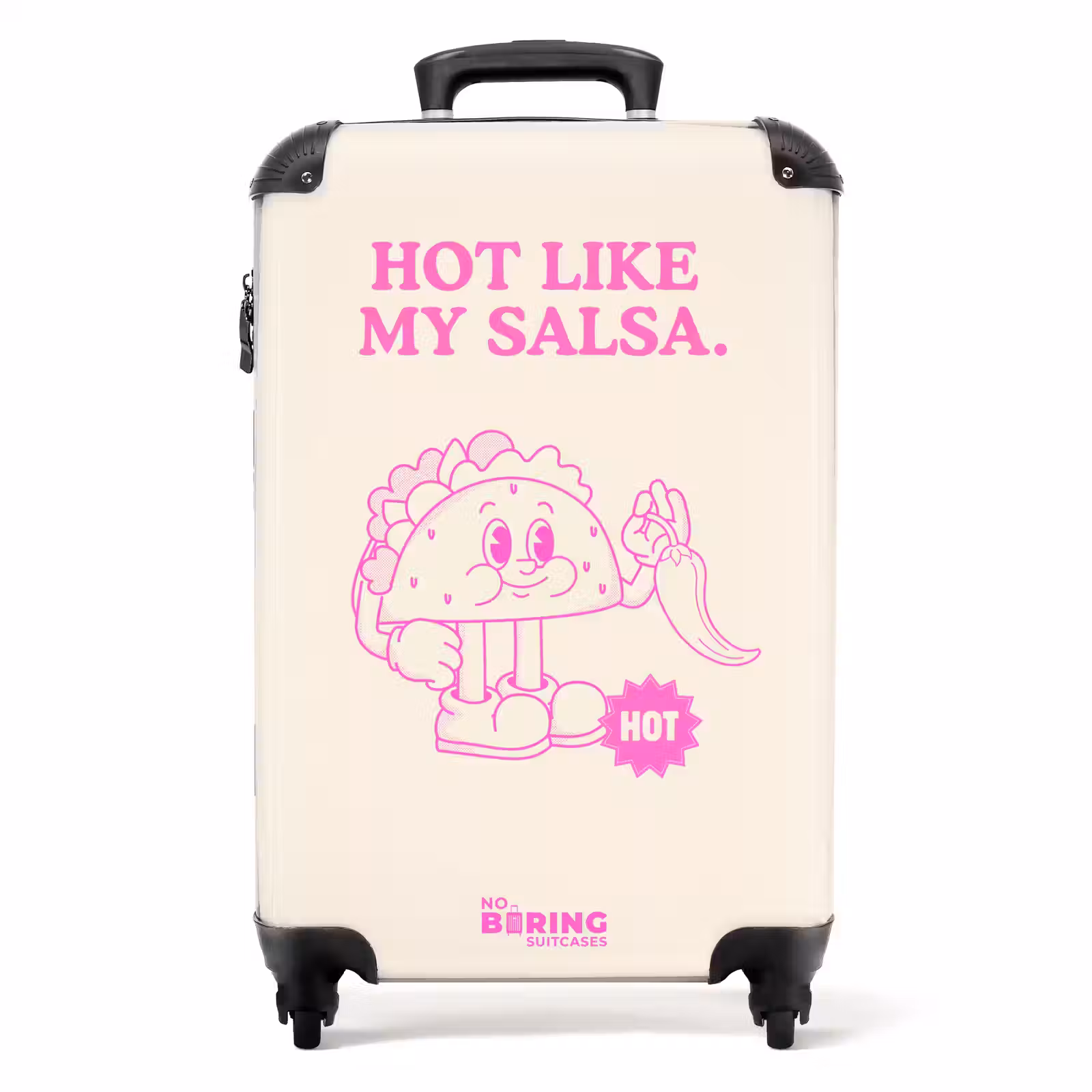 Koffer - Taco - Roze - Wit - Taco - Roze - Wit NBS - Handbagage koffer - Volwassenen Unisex middel