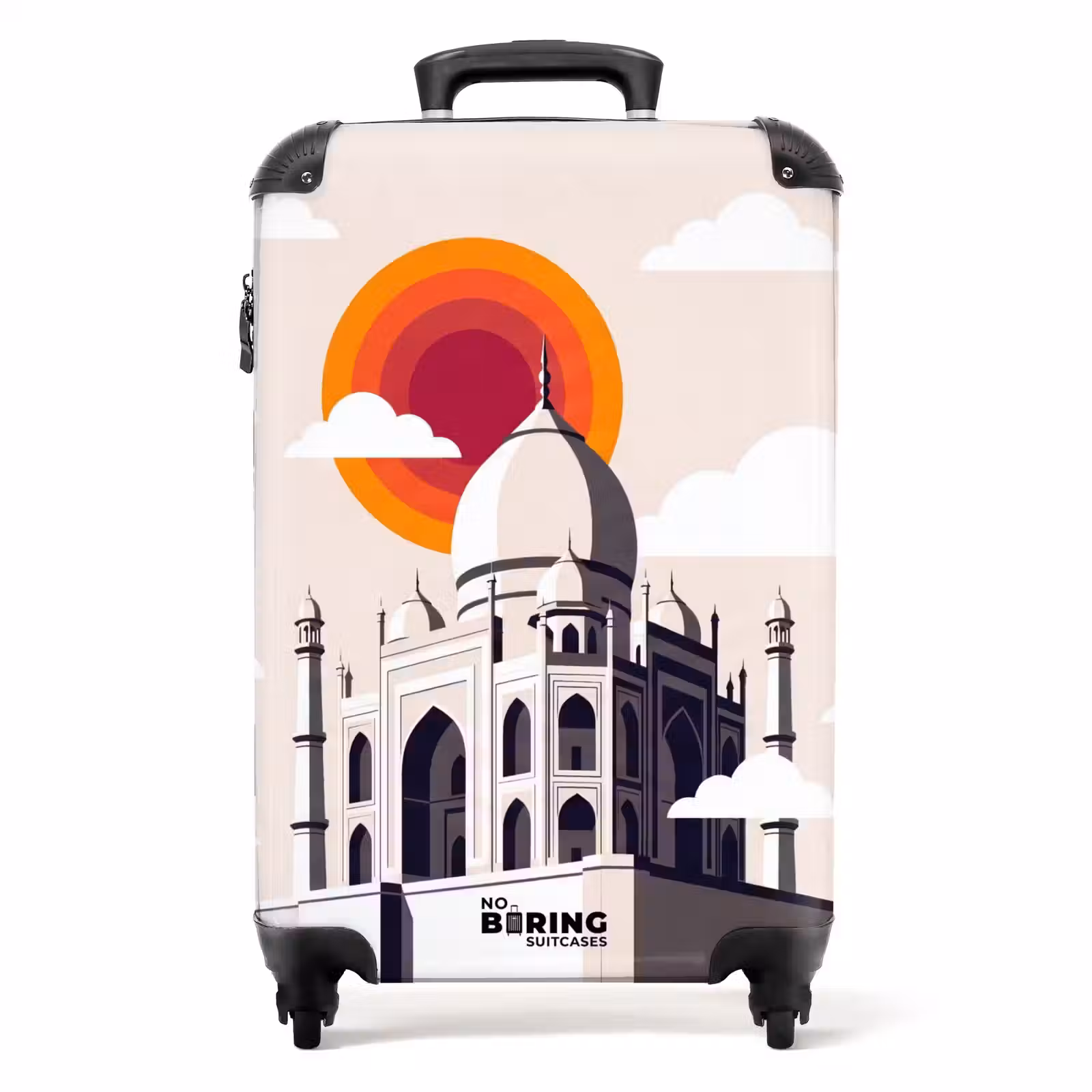 Koffer - Taj Mahal - Zon - Koepel - Architectuur - India - Grafisch - Taj Mahal - Zon - Koepel - Architectuur - India - Grafisch NBS - Handbagage koffer - Volwassenen Unisex middel