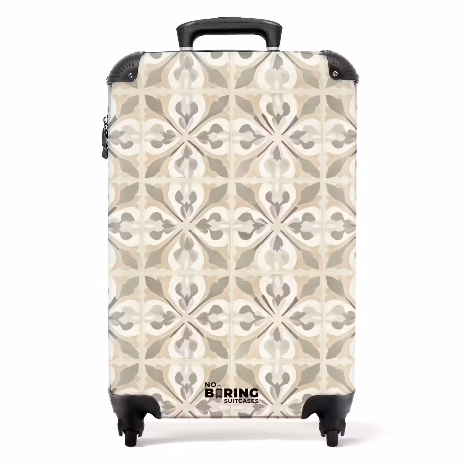 Tegel - Motief - Beige NBS - Handbagage koffer - Volwassenen Unisex middel -productfoto_recht