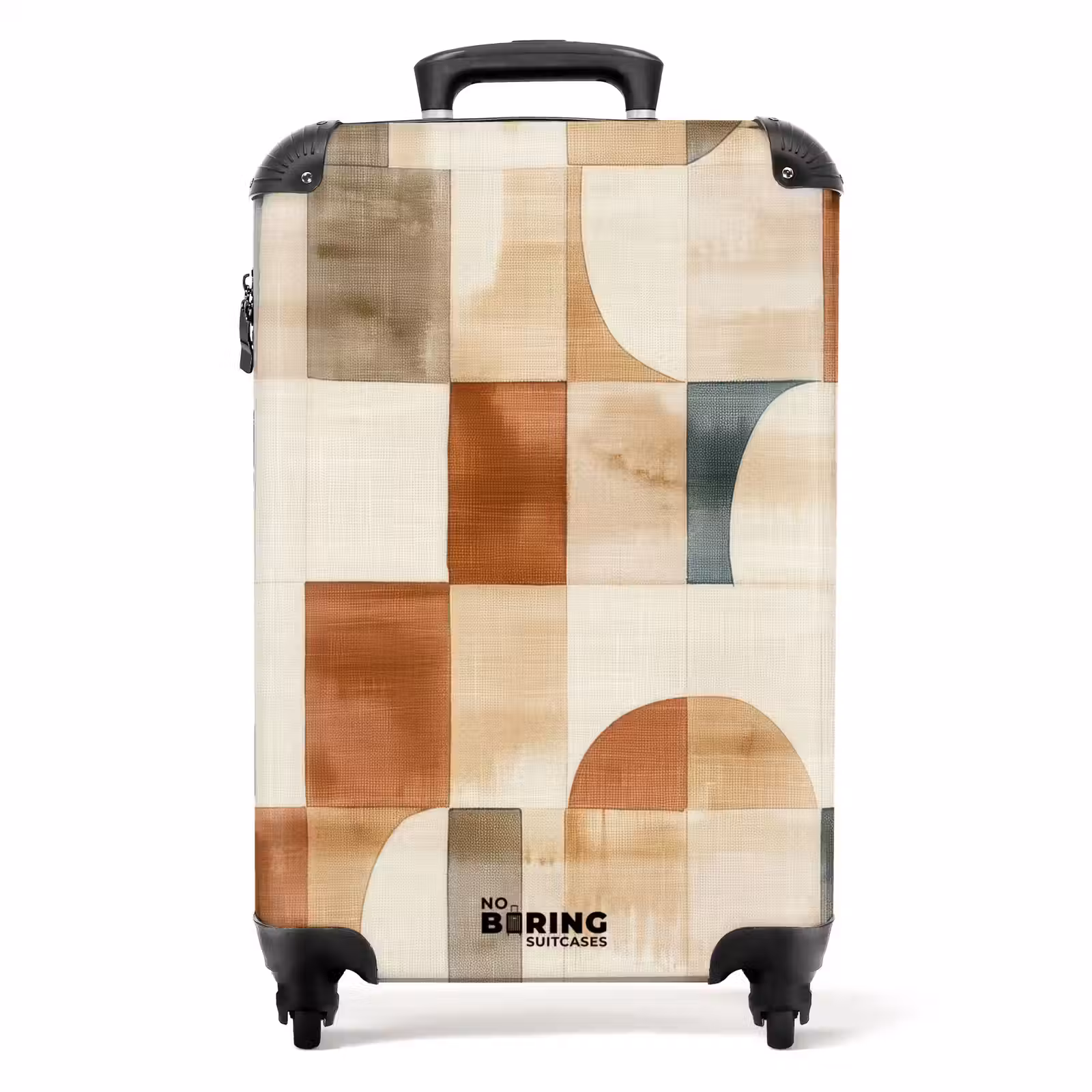 Koffer - Terracotta - Geometrisch - Aquarel - Textuur - Terracotta - Geometrisch - Aquarel - Textuur NBS - Handbagage koffer - Volwassenen Unisex middel