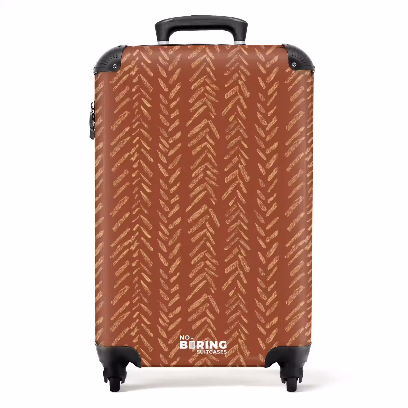 Koffer - Terracotta - Visgraat - Ambachtelijk - Patroon - Terracotta - Visgraat - Ambachtelijk - Patroon NBS - Handbagage koffer - Volwassenen Unisex middel