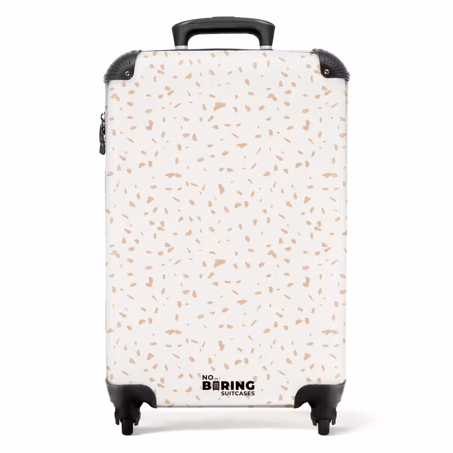 Terracottaspetters op crèmekleur NBS - Handbagage koffer - Volwassenen Unisex middel -productfoto_recht